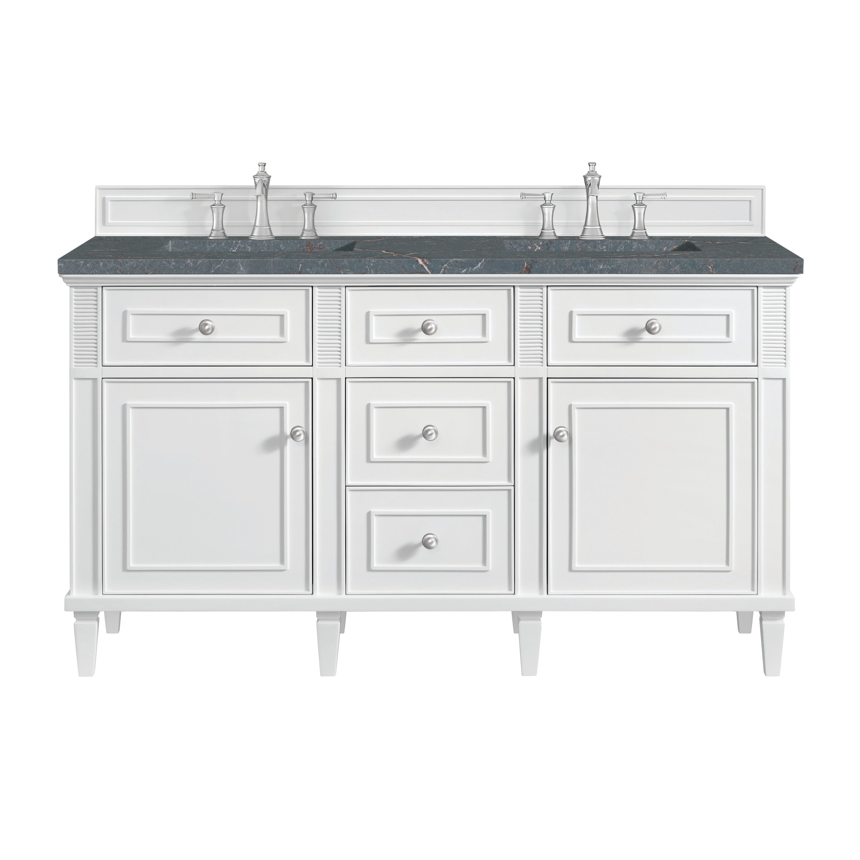 James Martin Vanities Lorelai 60" Double Vanity - Bright White