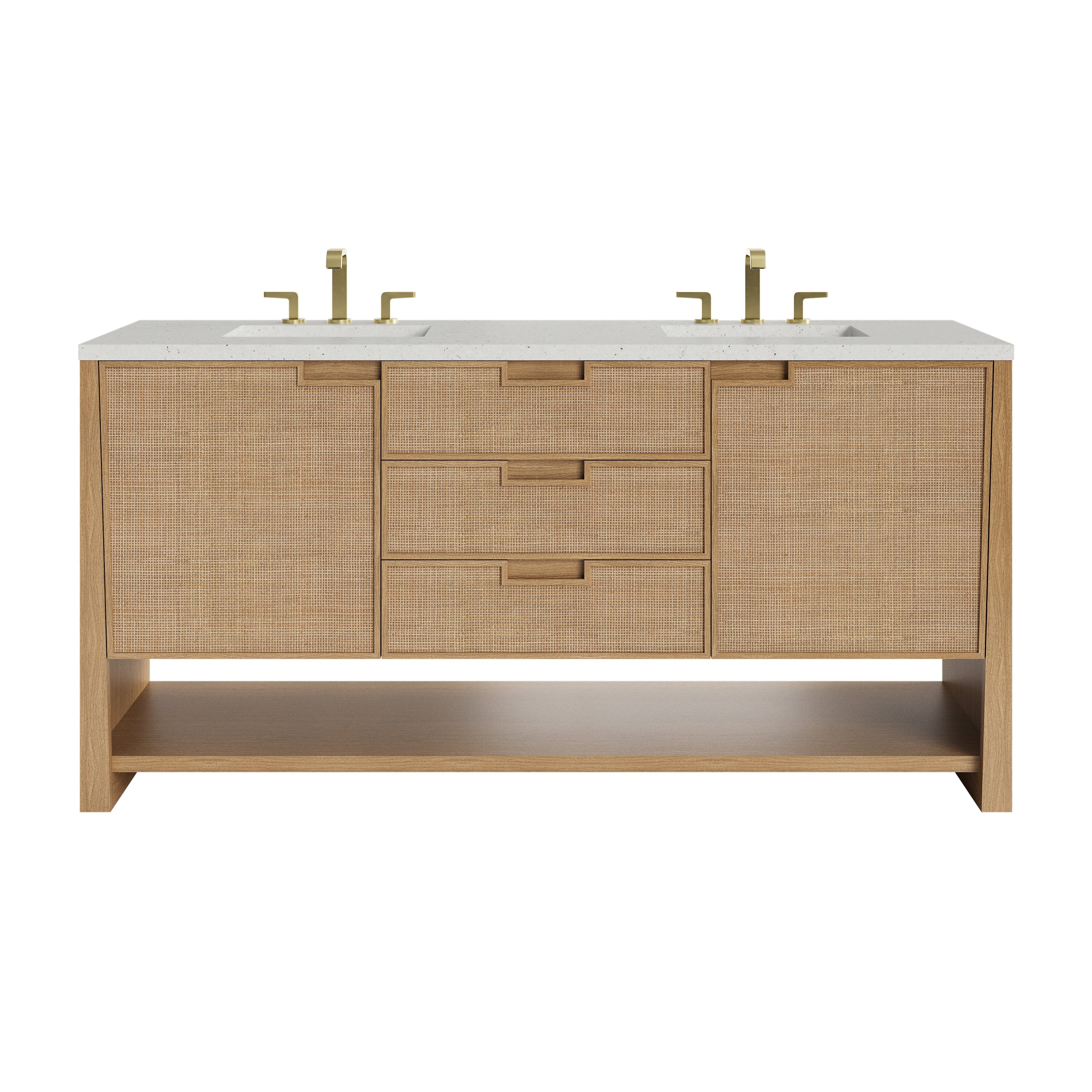 James Martin Solene 72" Double Vanity Set - Seaside Oak