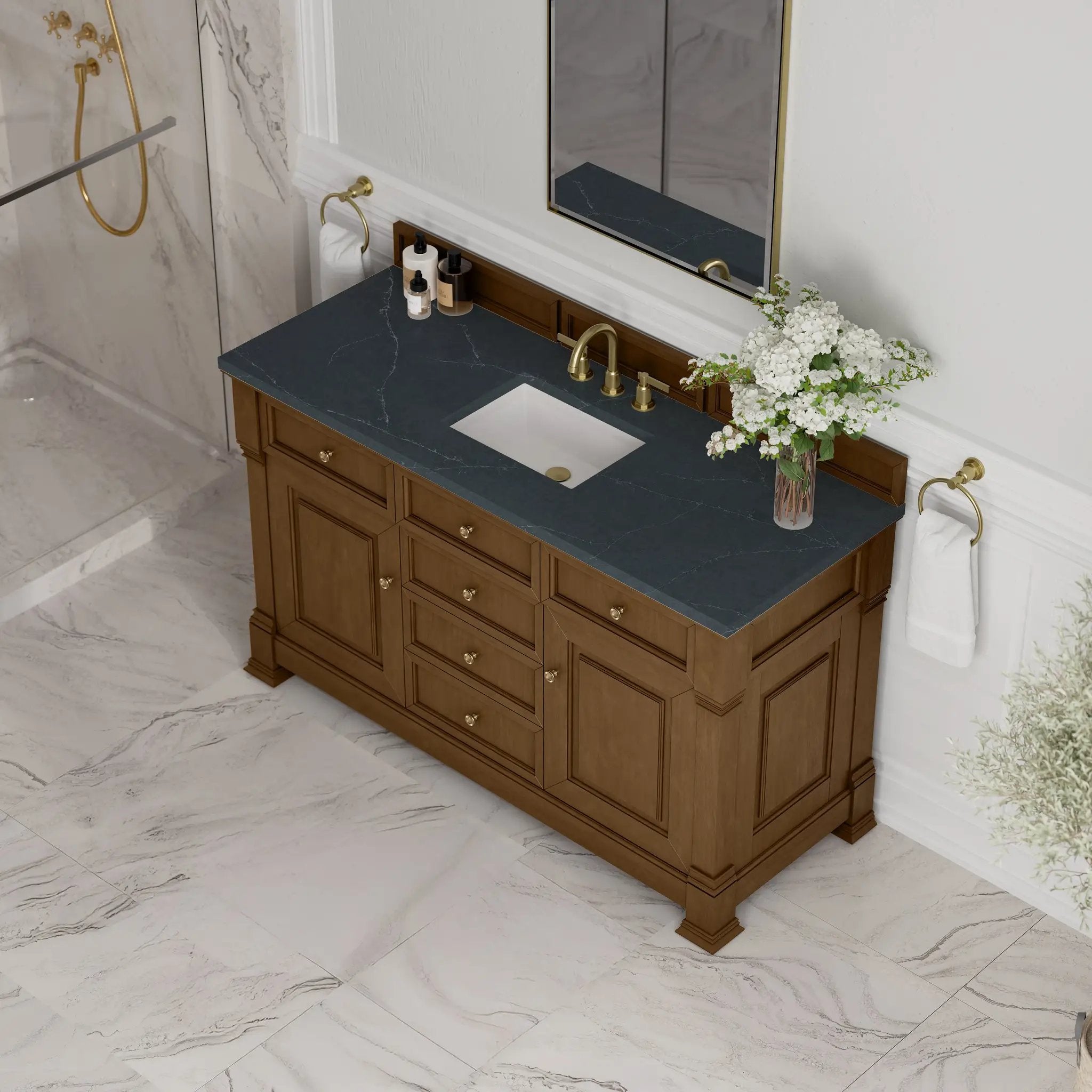 honey oak vanity