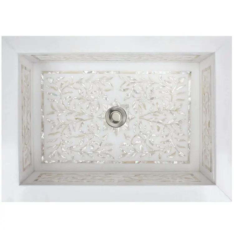 white marble sink