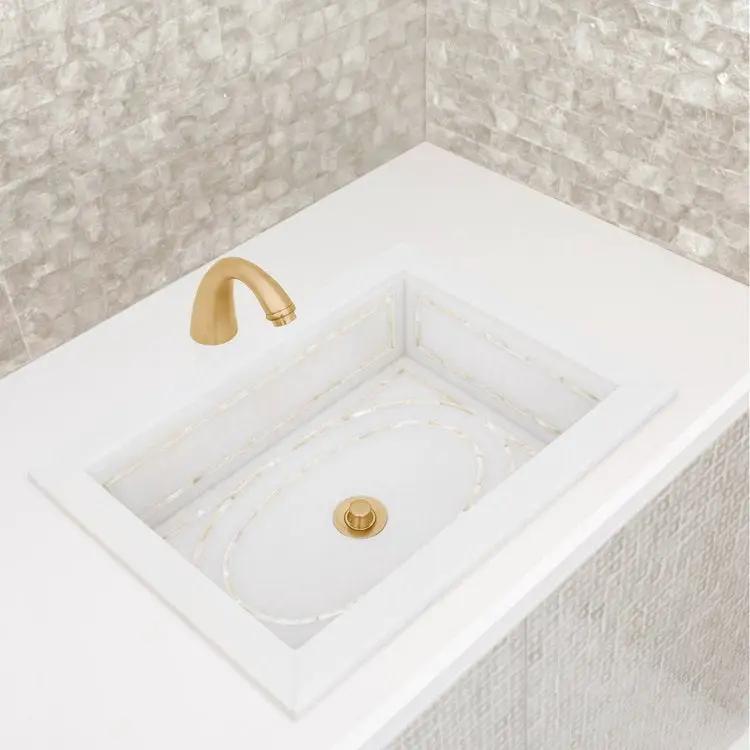 white marble sink