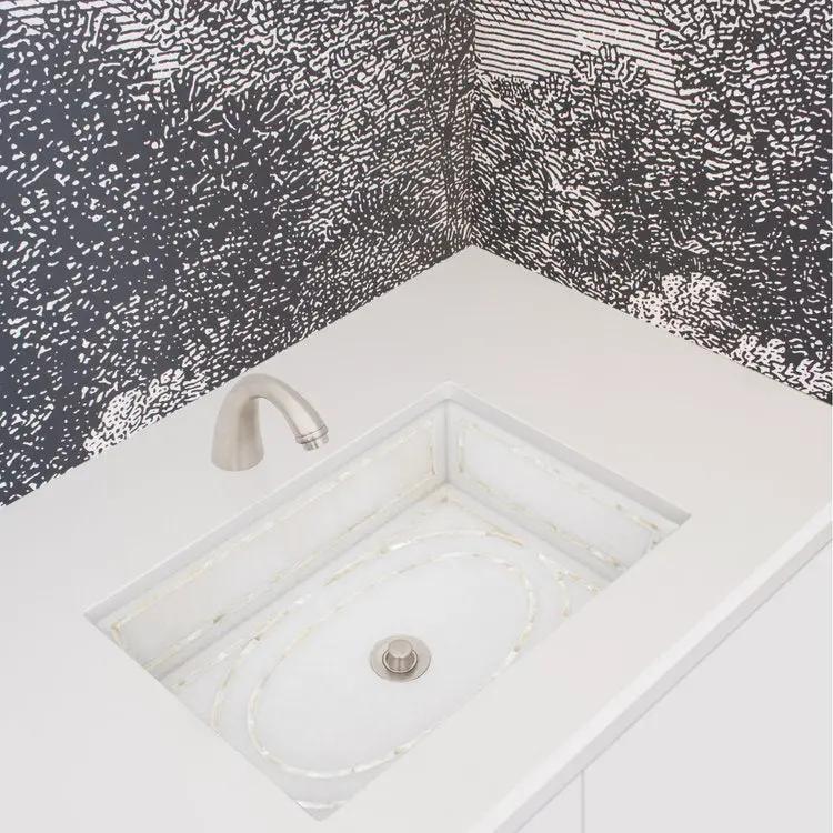 white marble sink