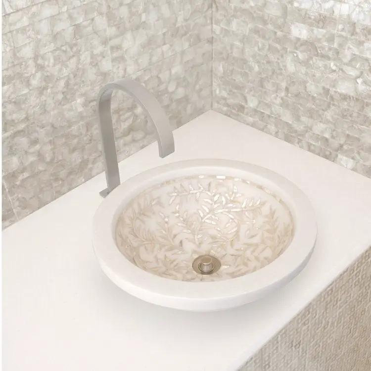 white marble sink