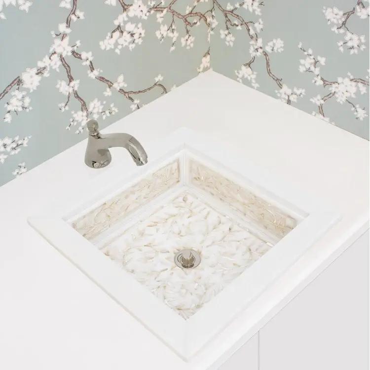 white marble sink