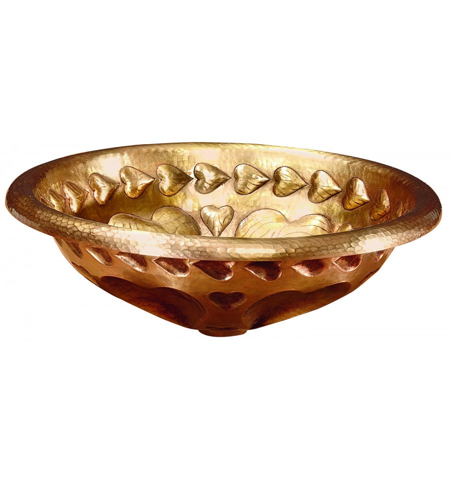 antique satin gold hammered sink