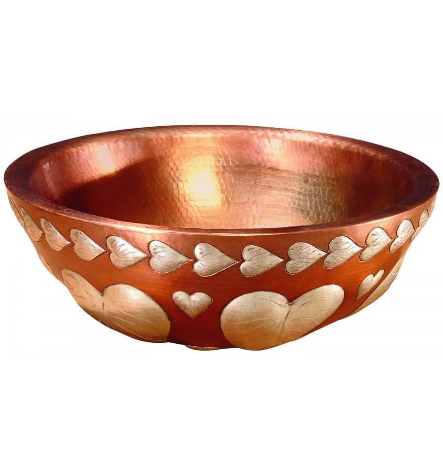 antique satin gold with nickel accents hammered sink