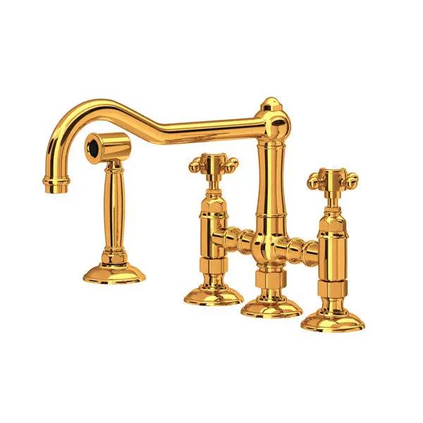 Rohl Acqui Bridge Kitchen Faucet with Side Spray by Rohl