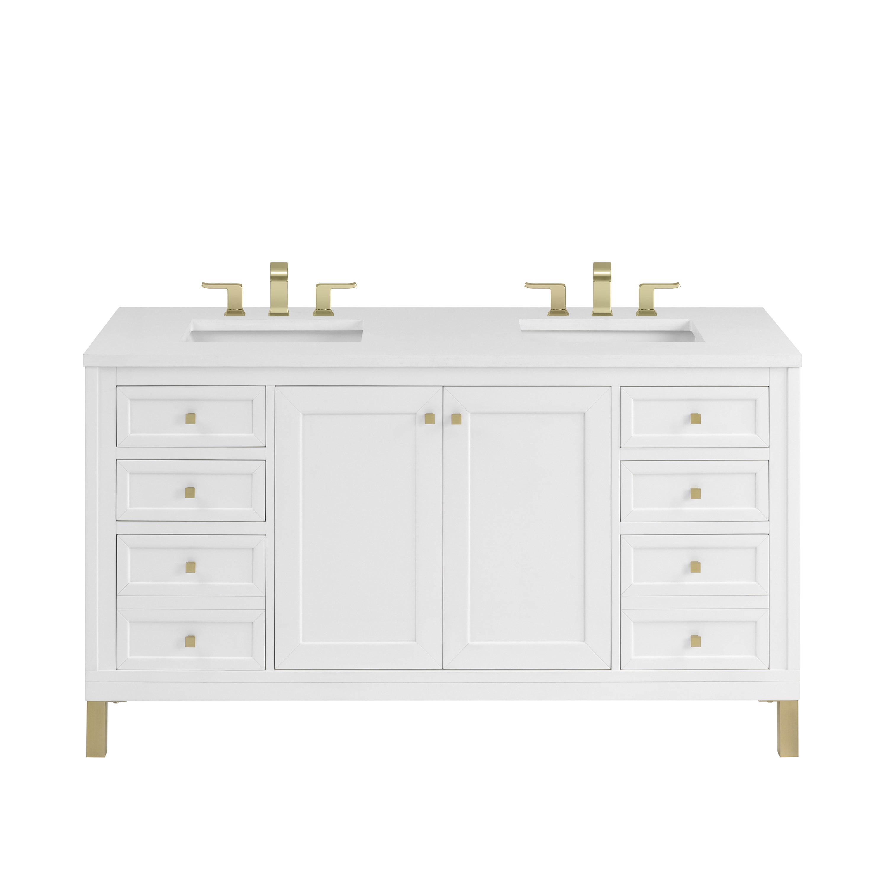 James Martin Chicago 60" Double Vanity Set - Glossy White by James Martin Vanities