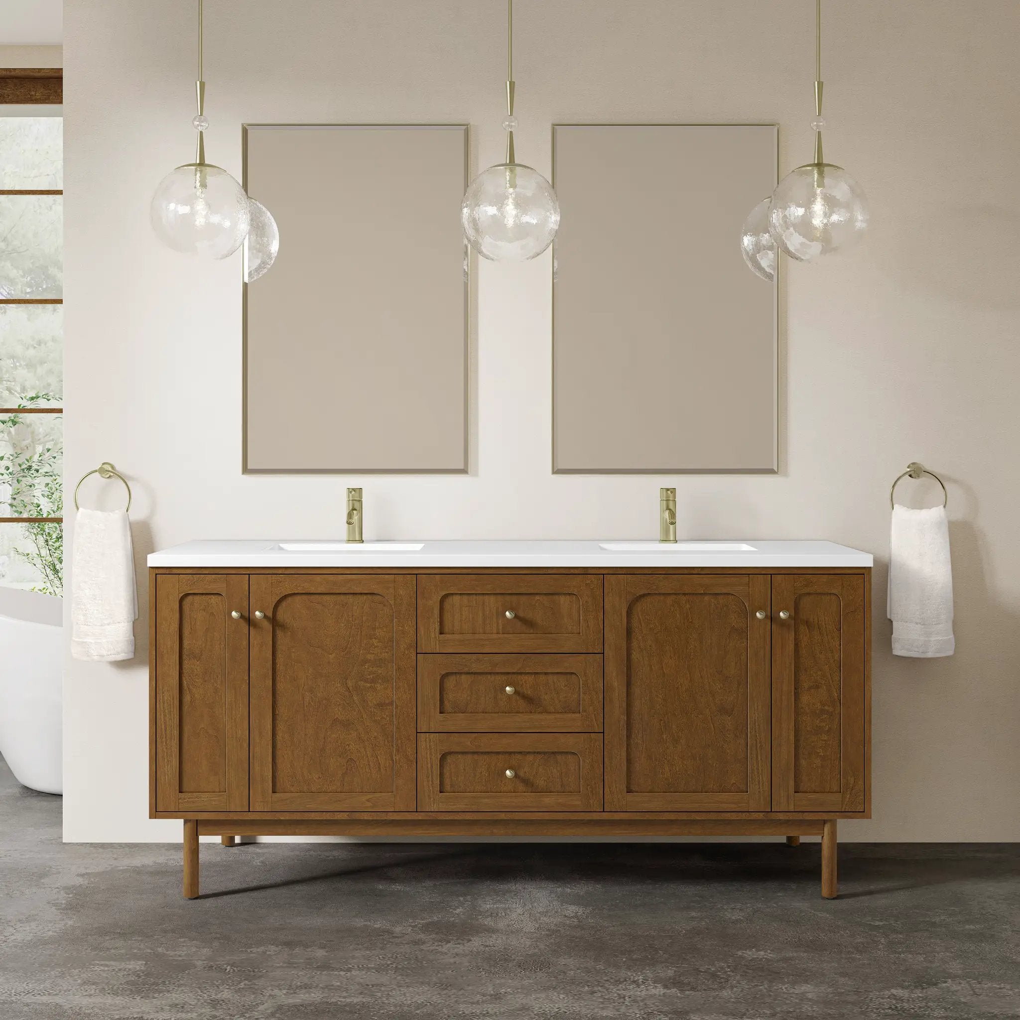 honey oak vanity