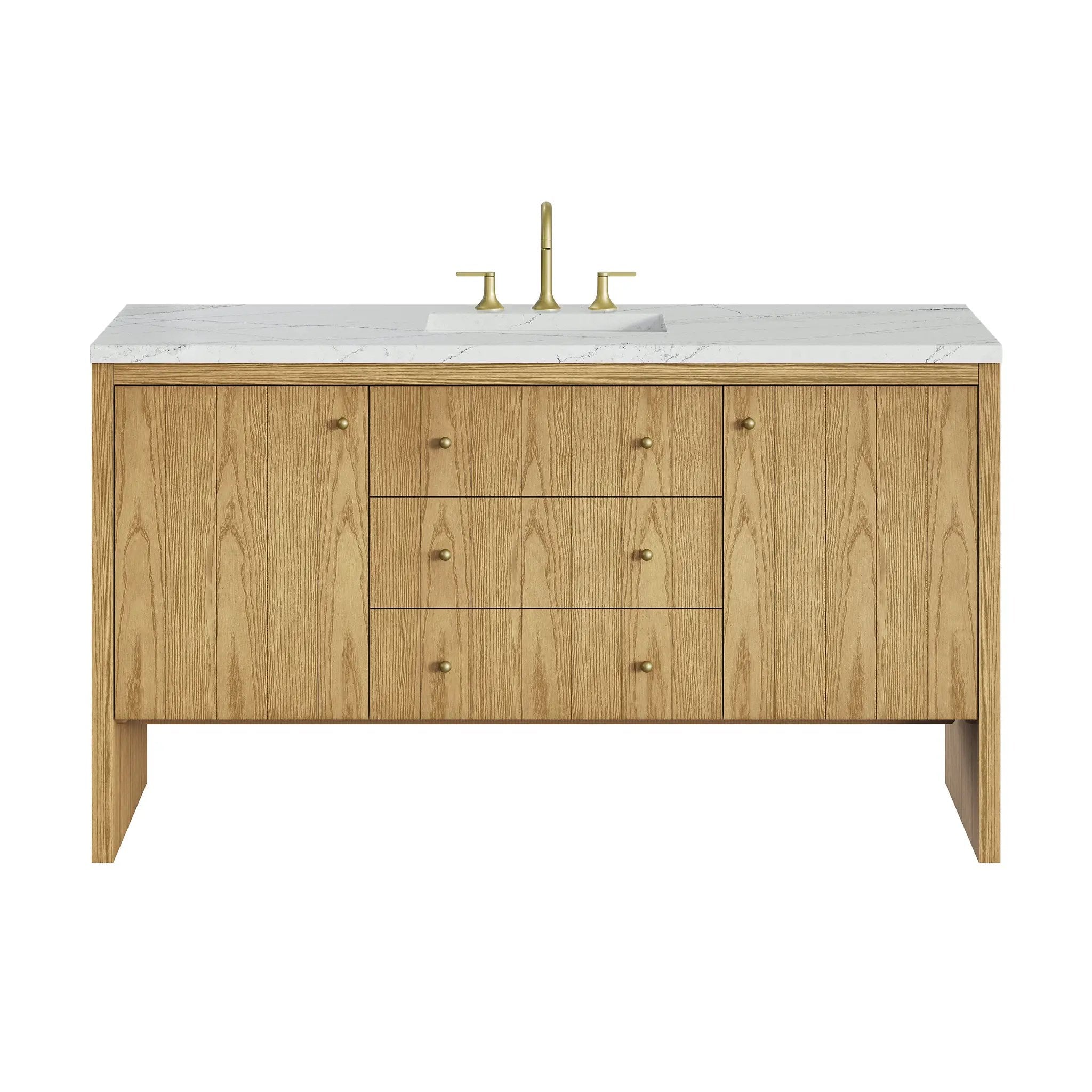 James Martin Hudson 60" Single Vanity Set - Light Natural Oak by James Martin Vanities