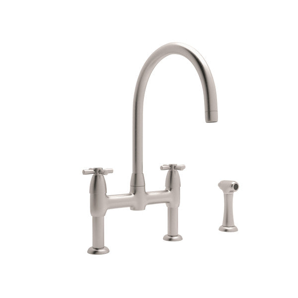 Rohl Holborn Bridge Kitchen Faucet with C-Spout and Side Spray