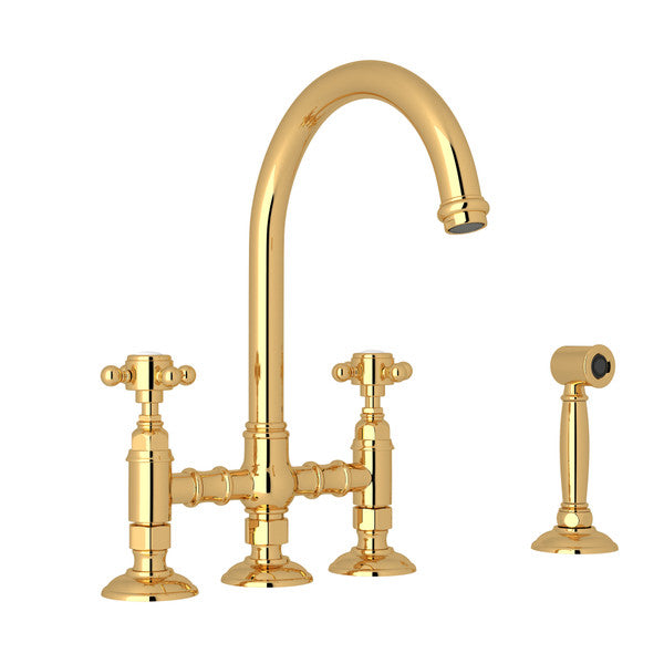 Rohl San Julio Bridge Kitchen Faucet with Side Spray