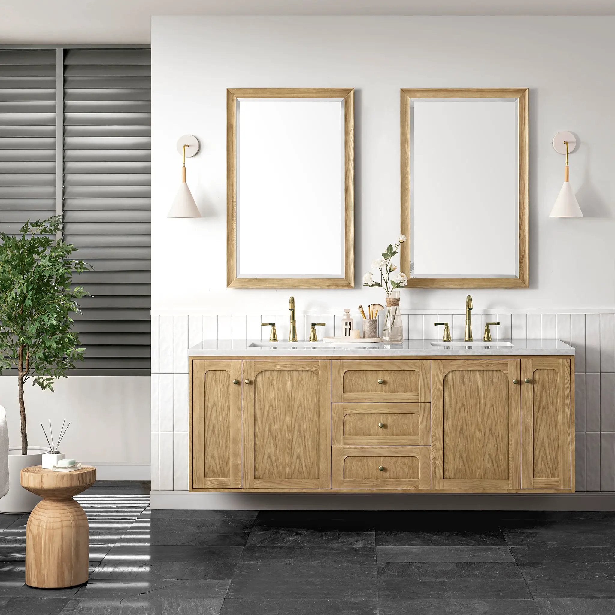 light natural oak vanity