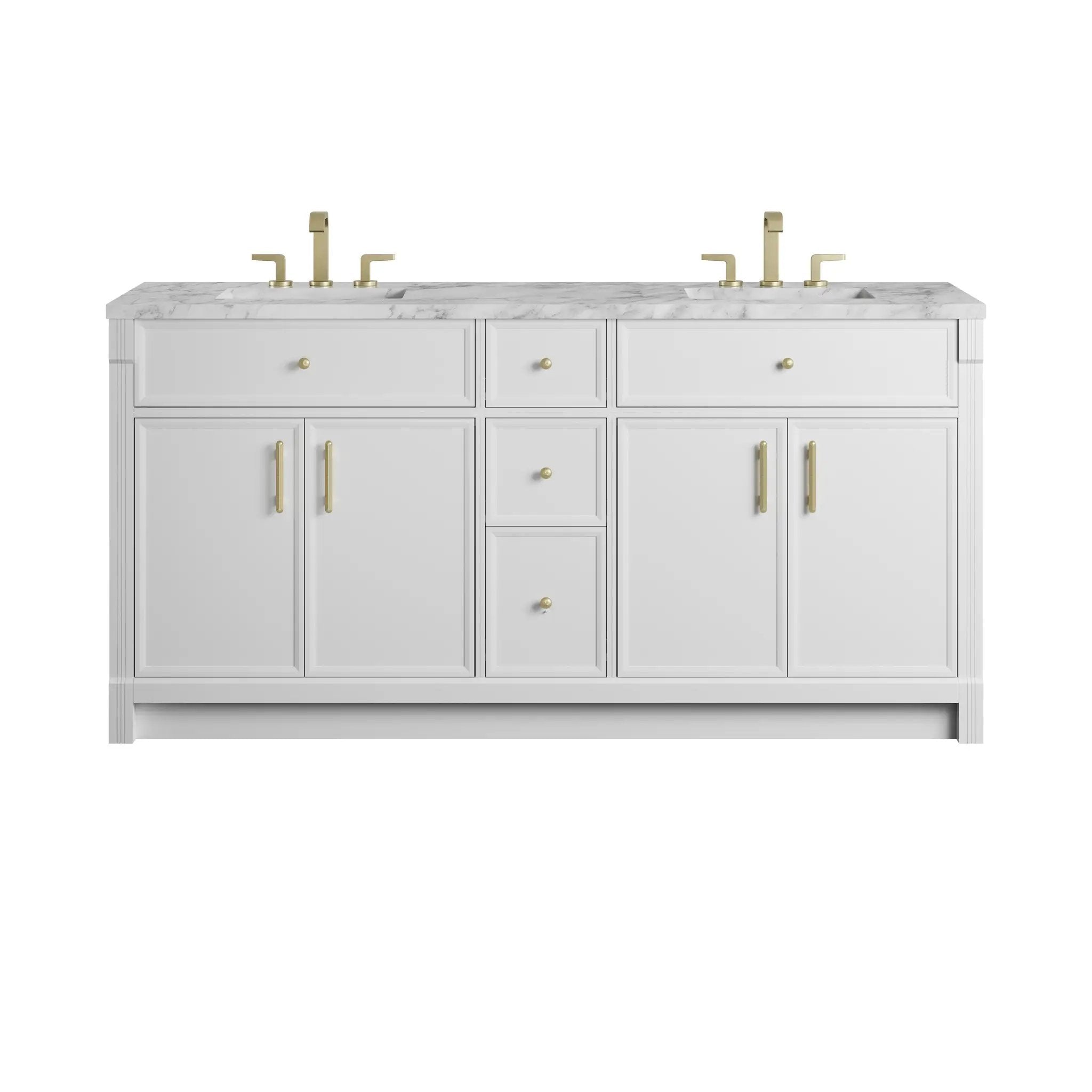 James Martin Bellshire 72" Double Vanity Set - Bright White by James Martin Vanities