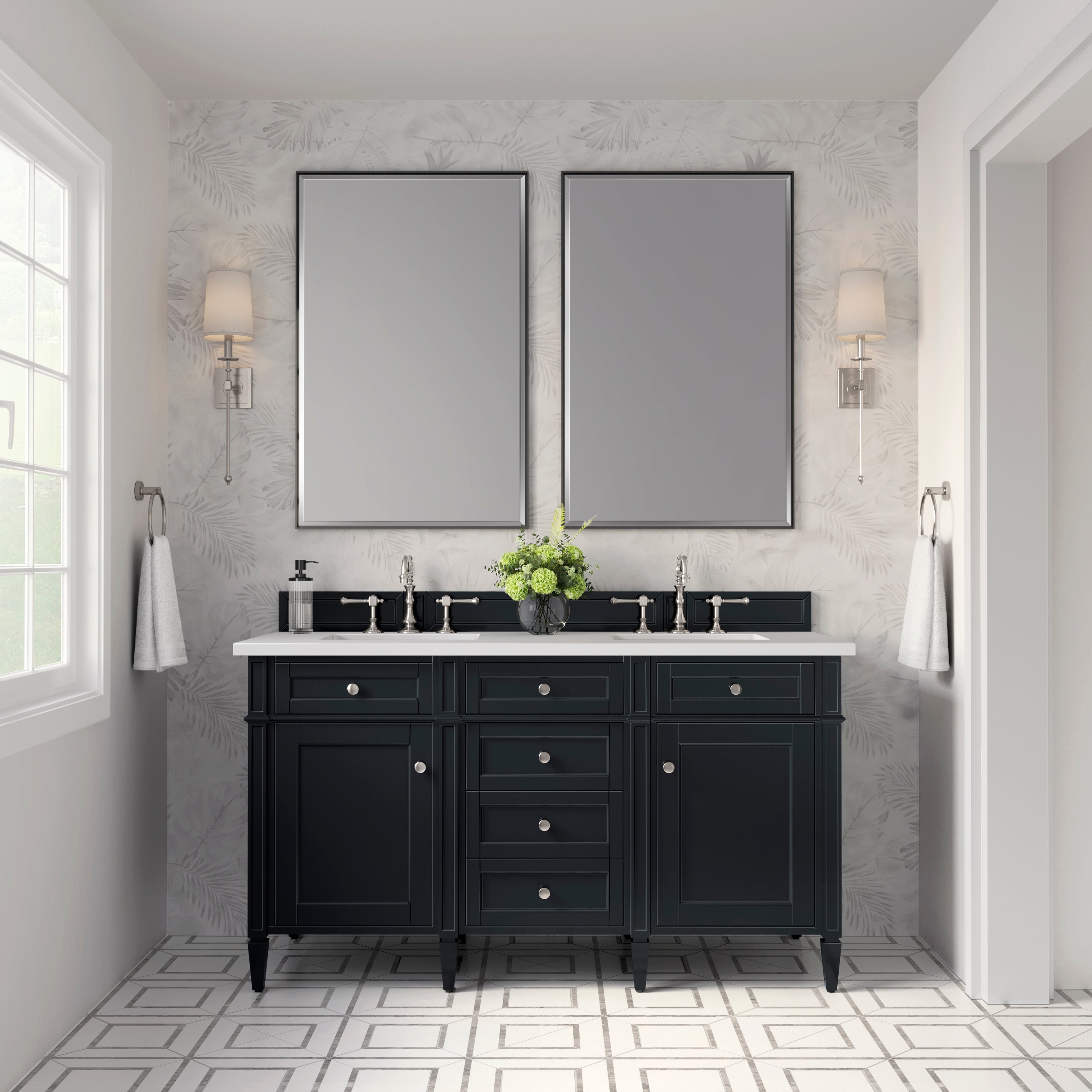 James Martin Vanities Brittany 60" Double Vanity - Black Onyx