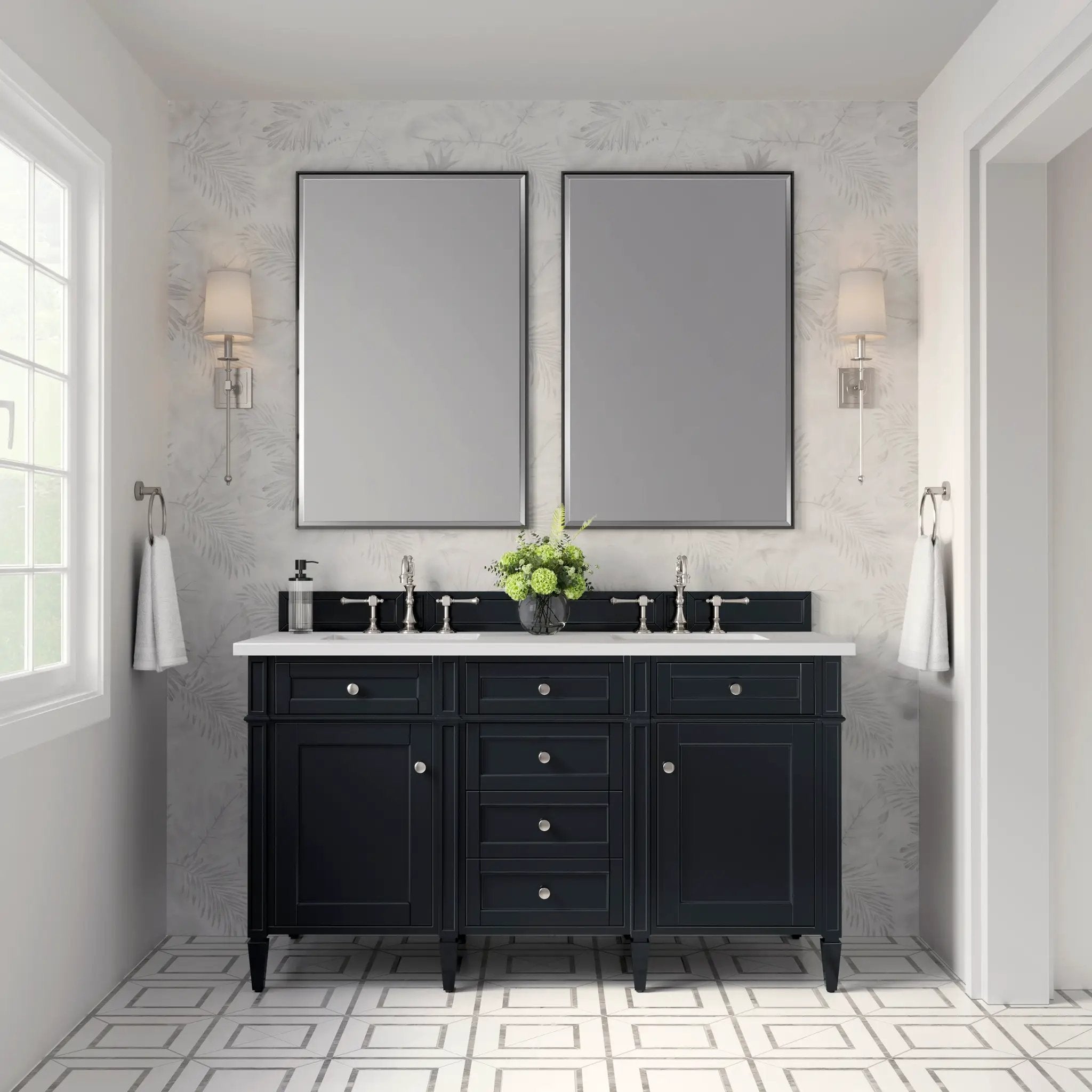 James Martin Brittany 60" Double Vanity Set - Black Onyx by James Martin Vanities