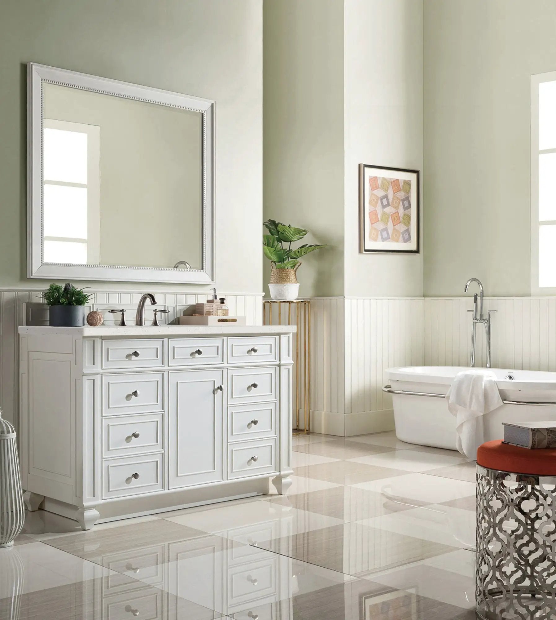 bright white vanity