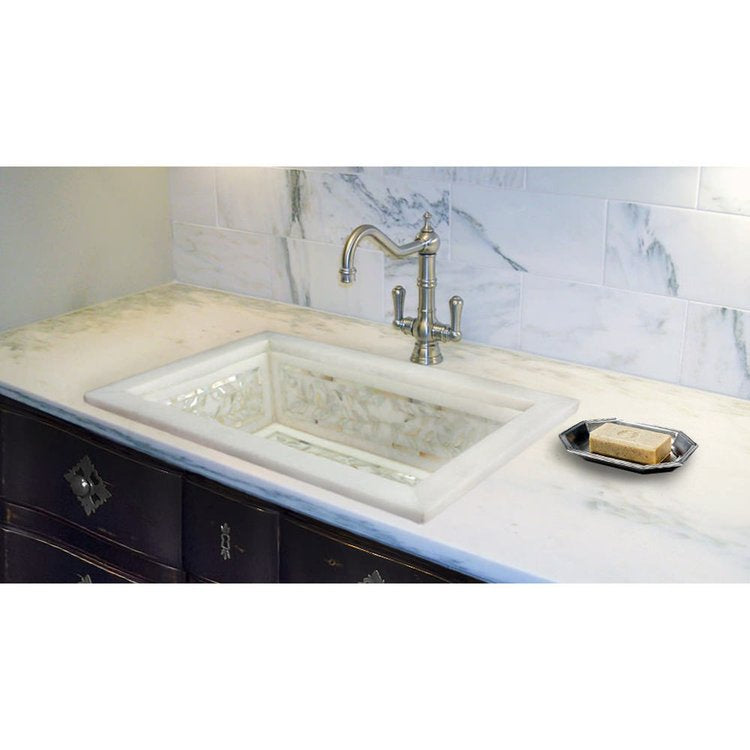 white marble sink