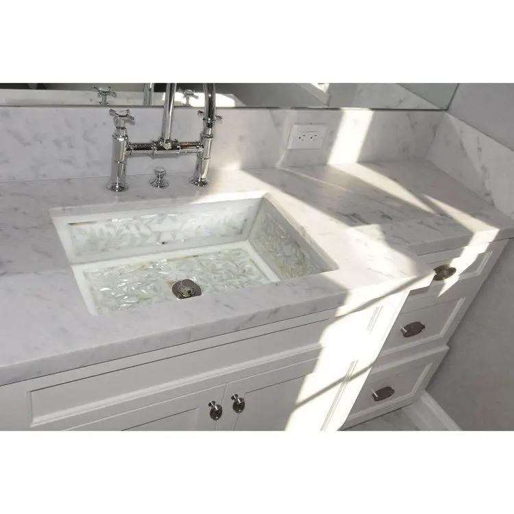 white marble sink