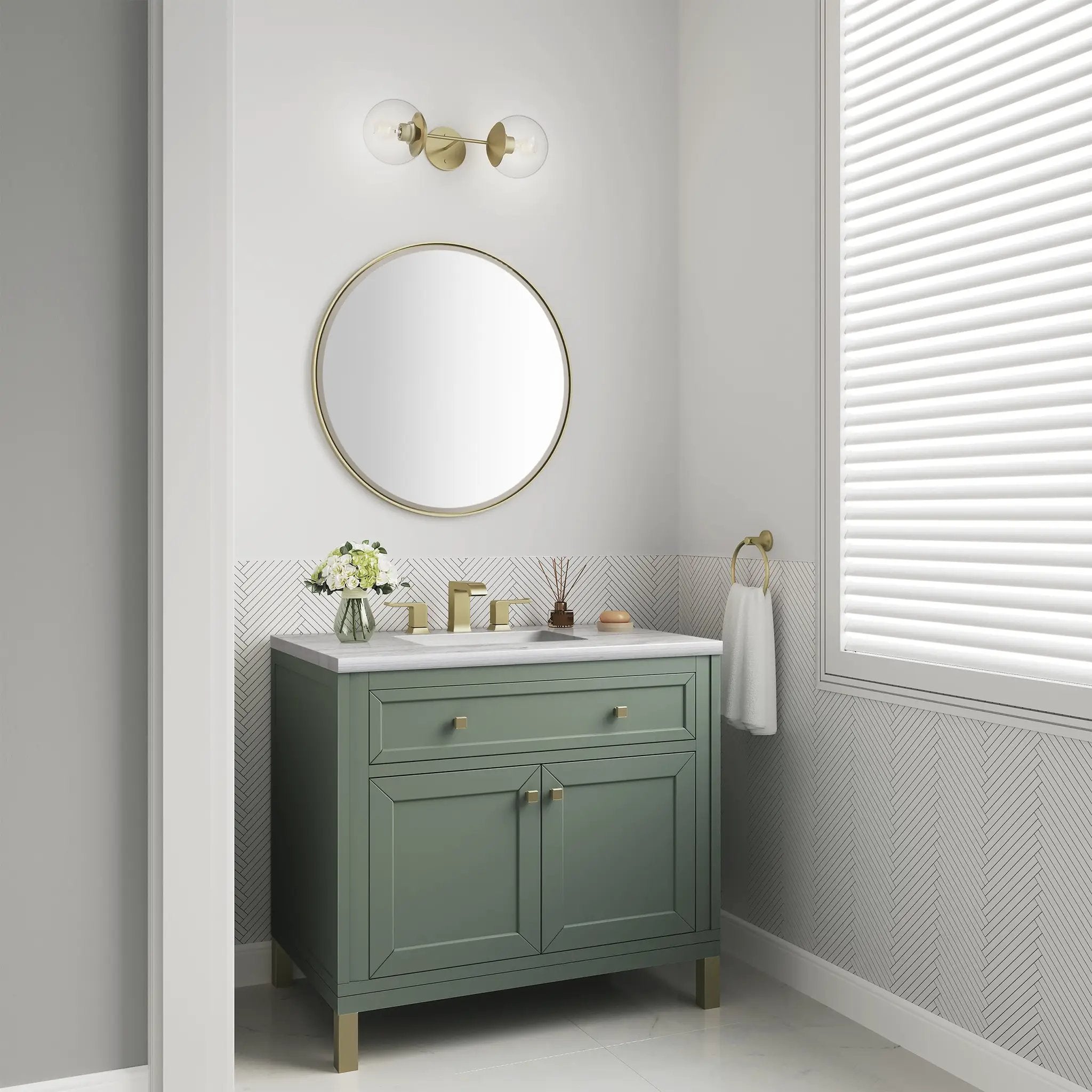 smokey celadon vanity