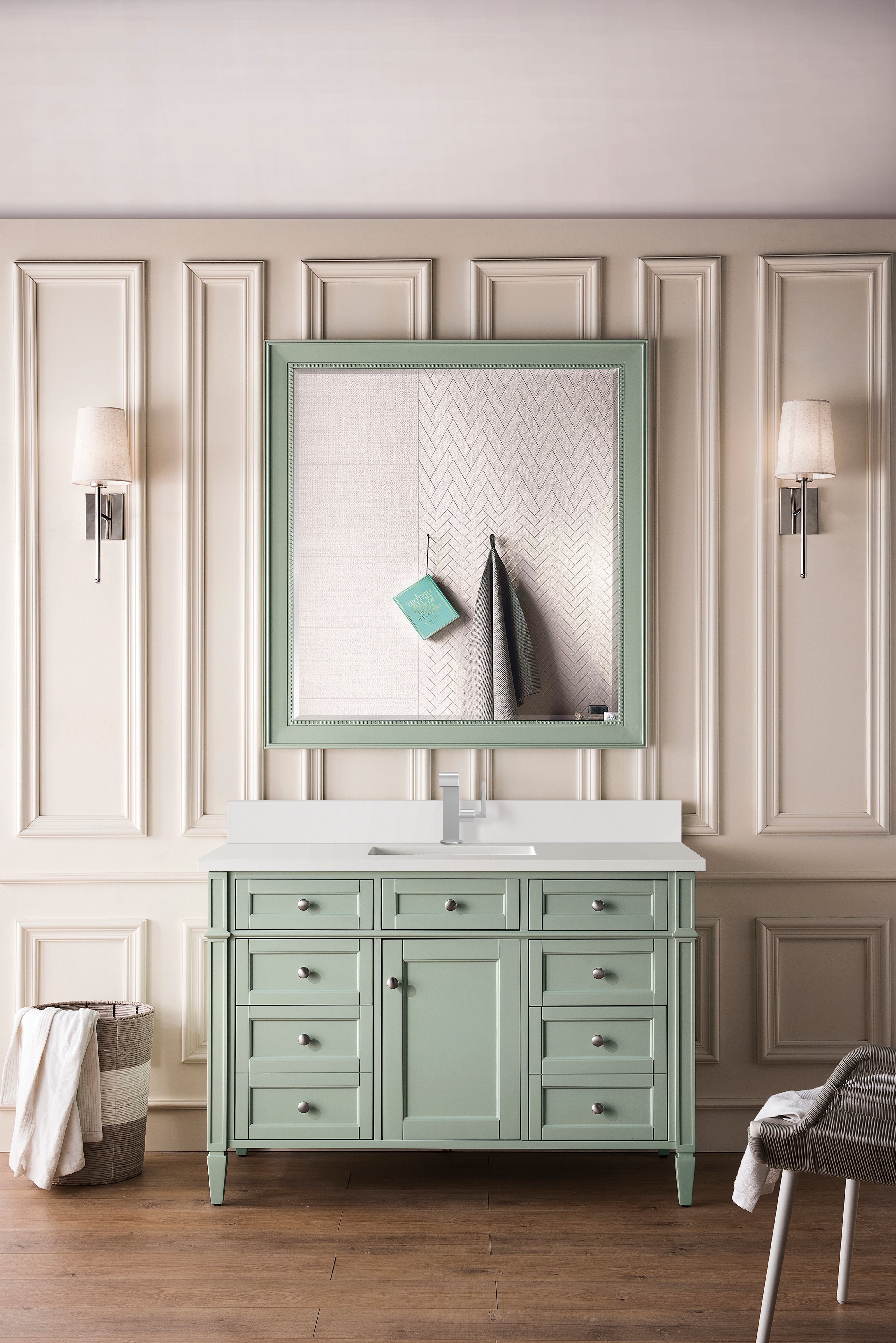 sage green vanity