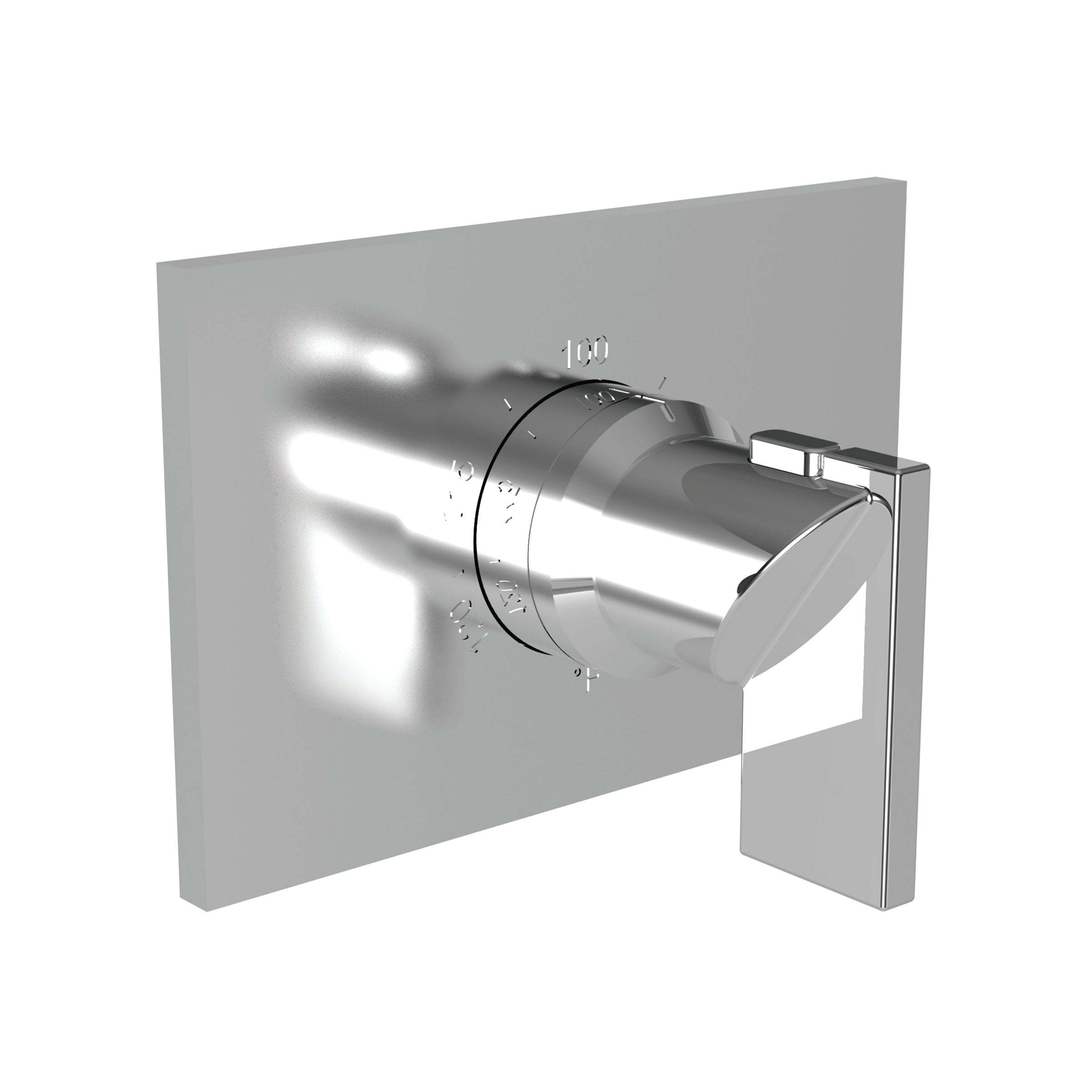 polished chrome thermostatic trim plate
