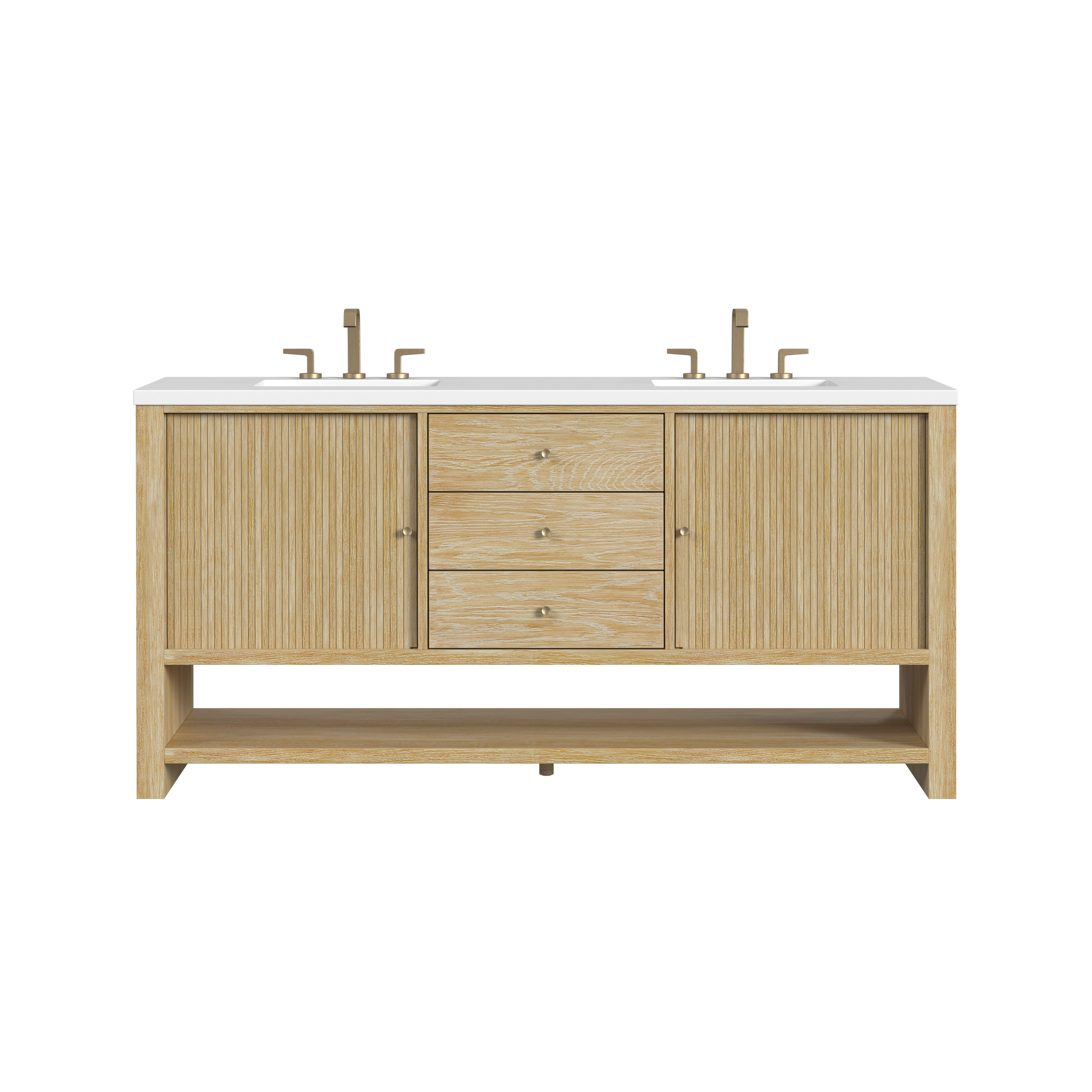 James Martin Marigot 72" Double Vanity Set - Sunwashed Oak