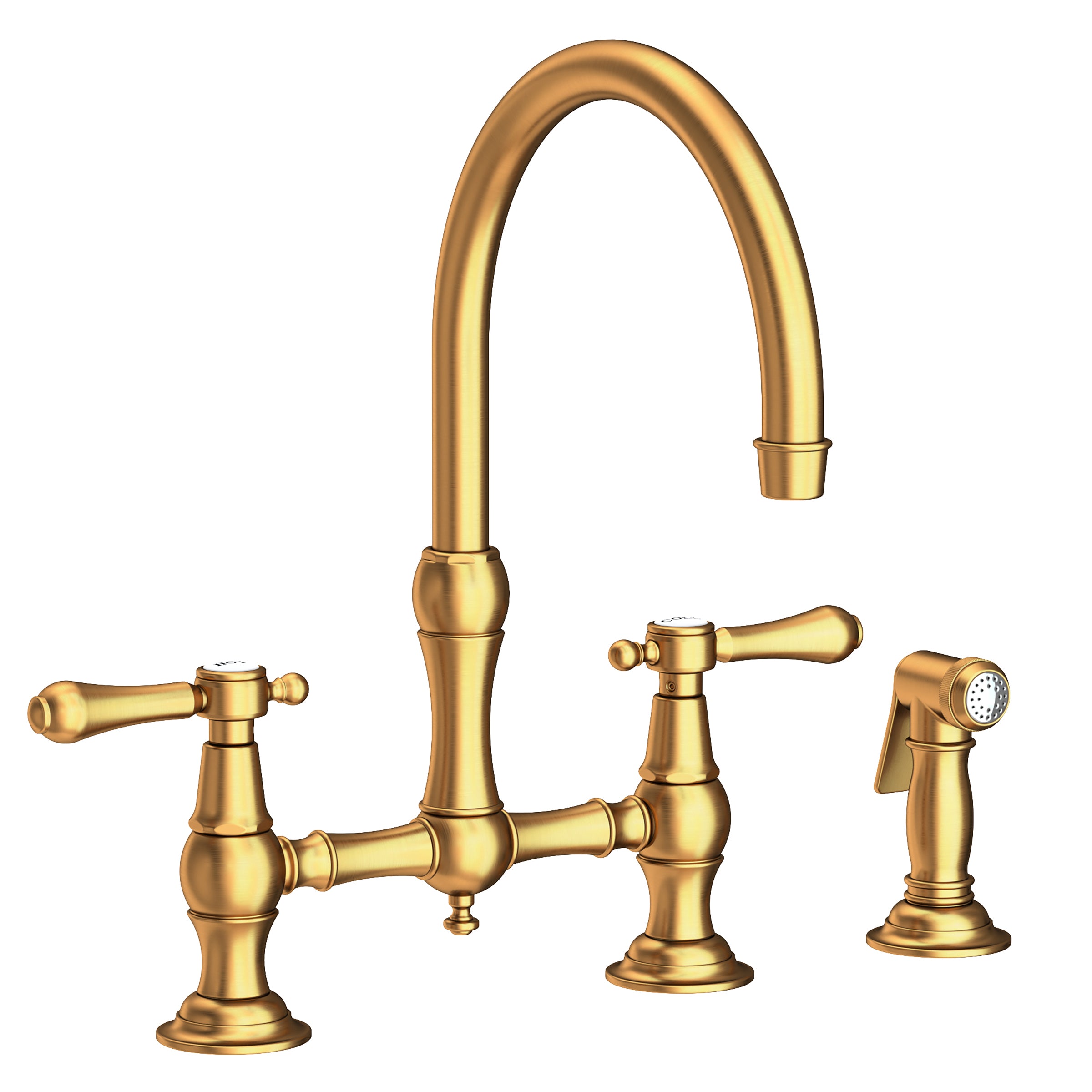 Newport Brass Chesterfield Kitchen Bridge Faucet with Side Spray