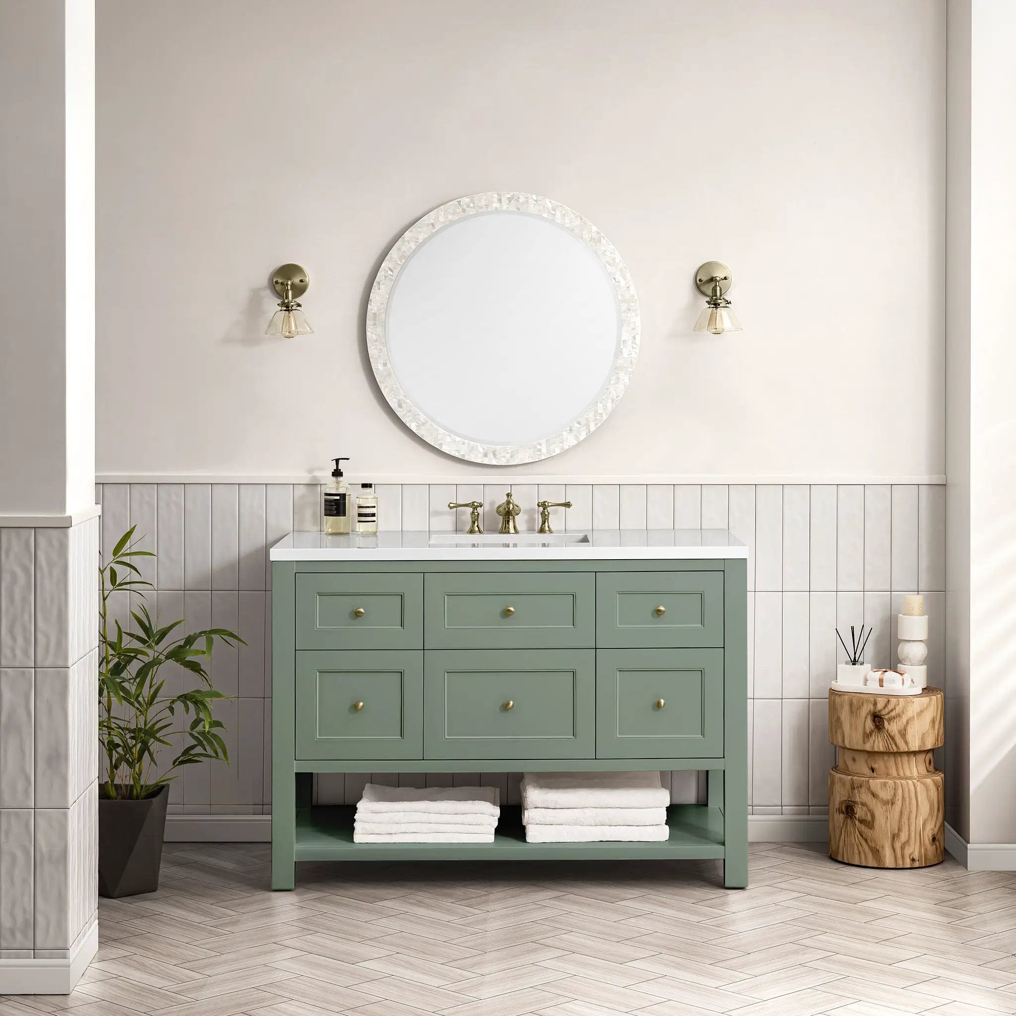 James Martin Breckenridge 48" Single Vanity Set - Smokey Celadon by James Martin Vanities