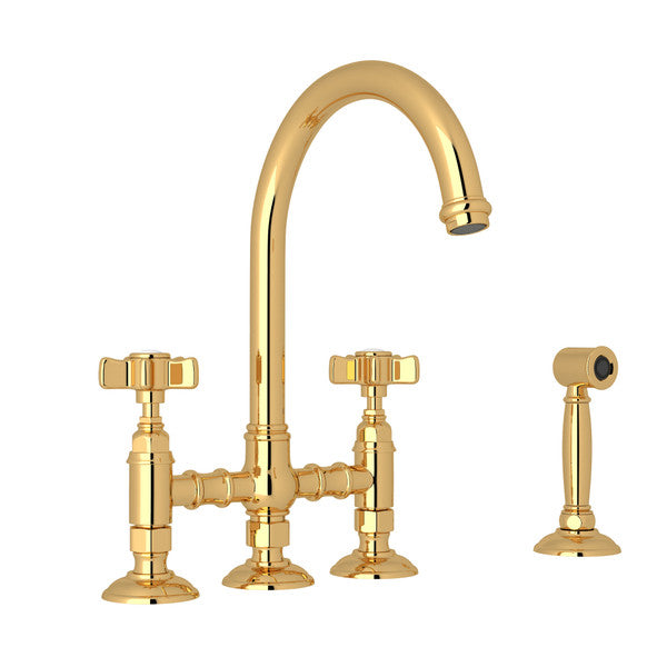 Rohl San Julio Bridge Kitchen Faucet with Side Spray
