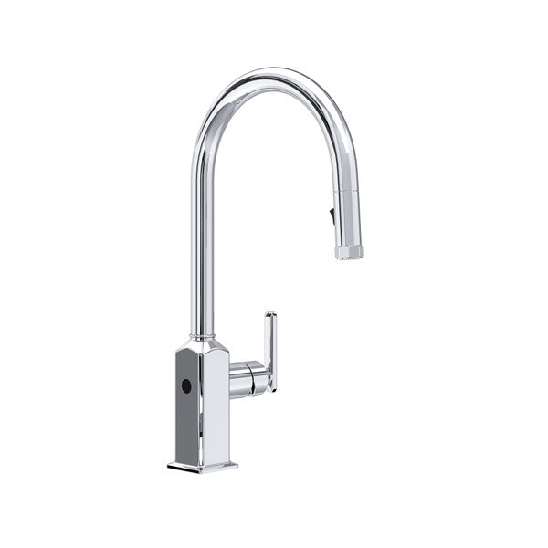 polished chrome kitchen faucet