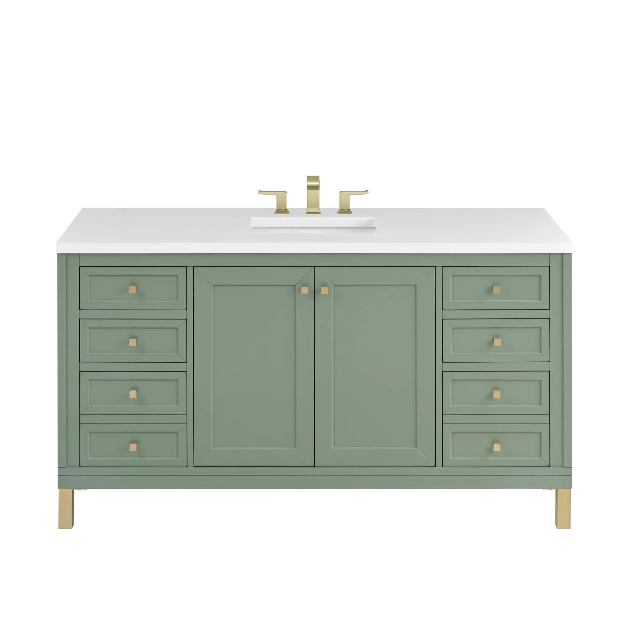 James Martin Chicago 60" Single Vanity Set - Smokey Celadon by James Martin Vanities