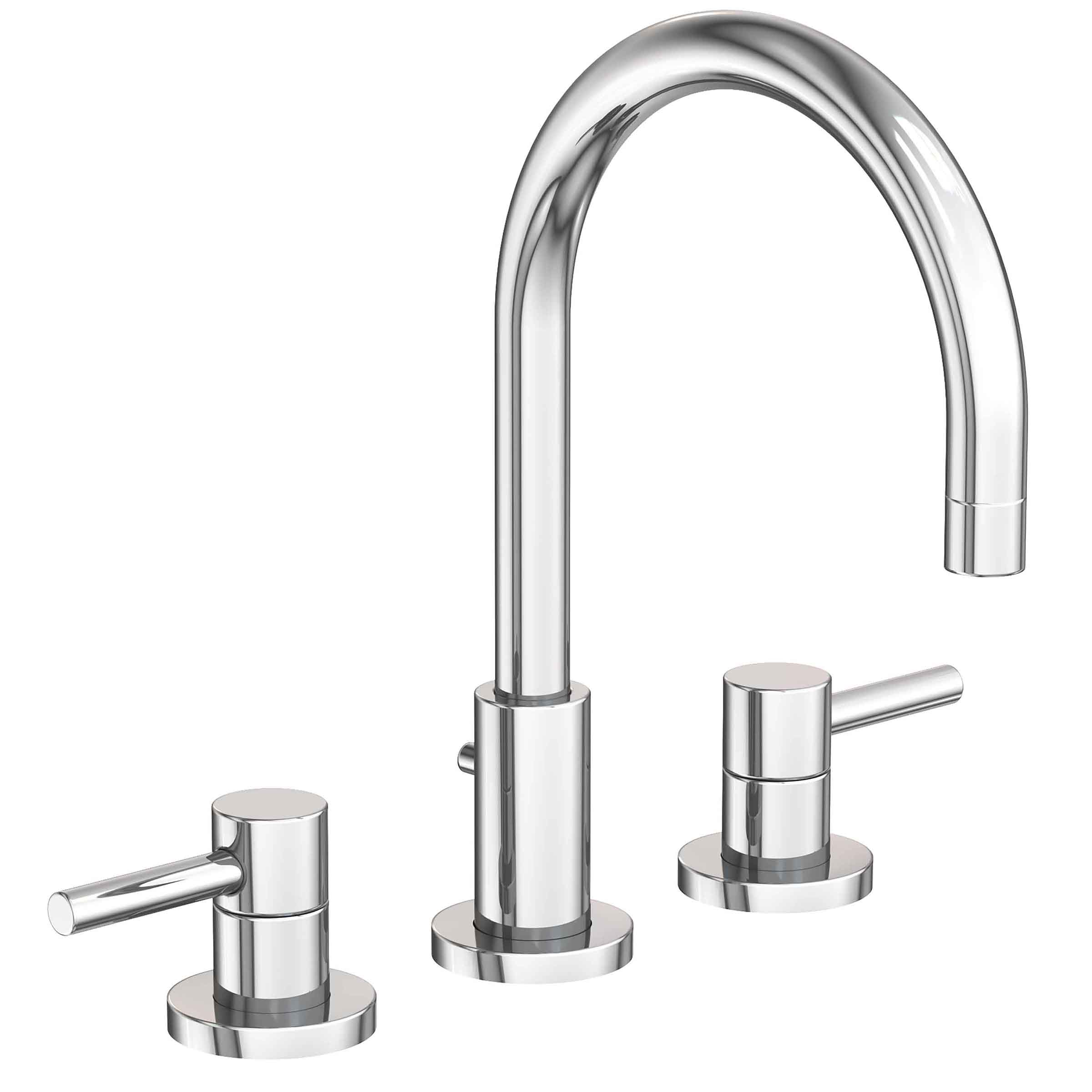polished chrome lavatory faucet