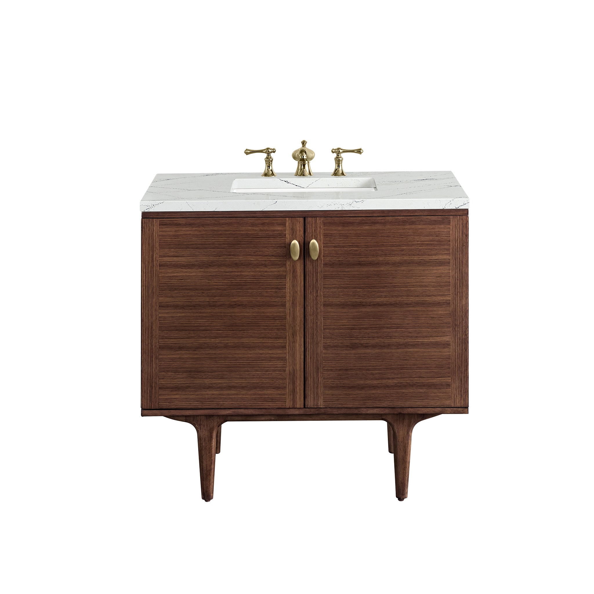 James Martin Vanities Amberly 36" Single Vanity - Mid-Century Walnut