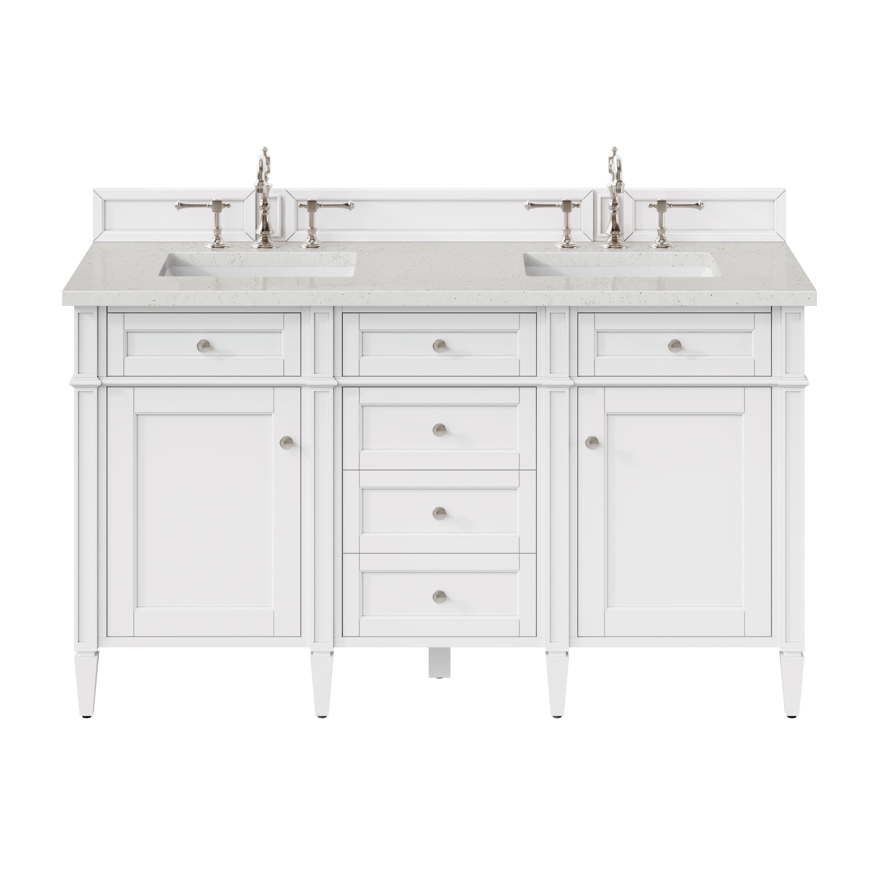 James Martin Vanities Brittany 60" Double Vanity - Bright White