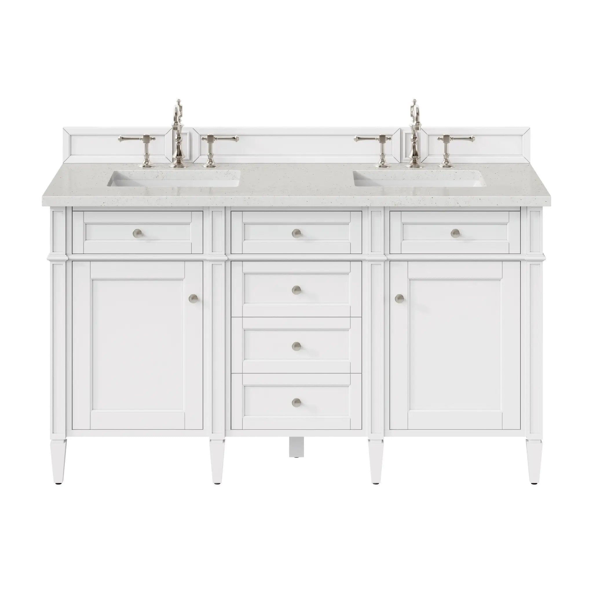James Martin Brittany 60" Double Vanity Set - Bright White by James Martin Vanities