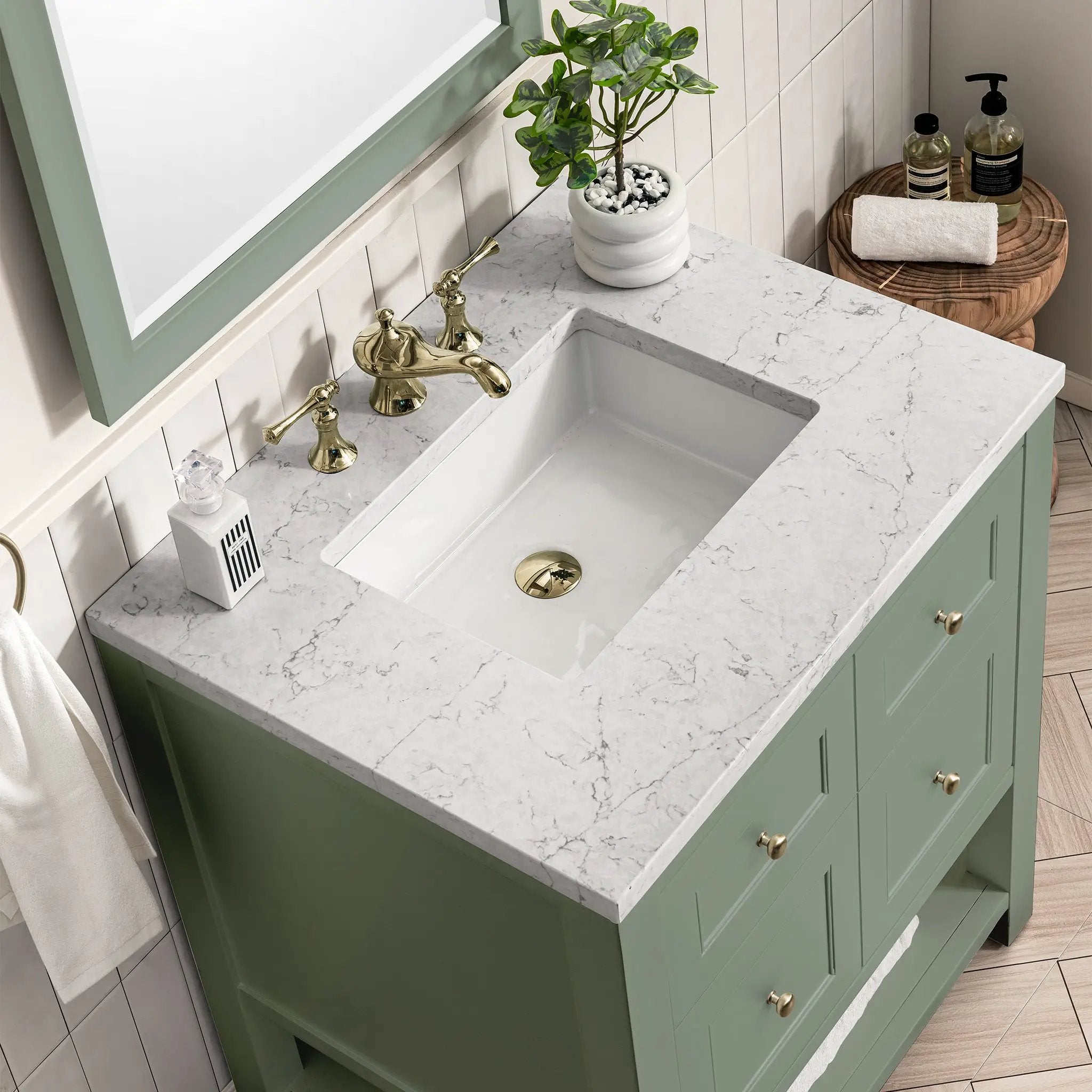 smokey celadon vanity