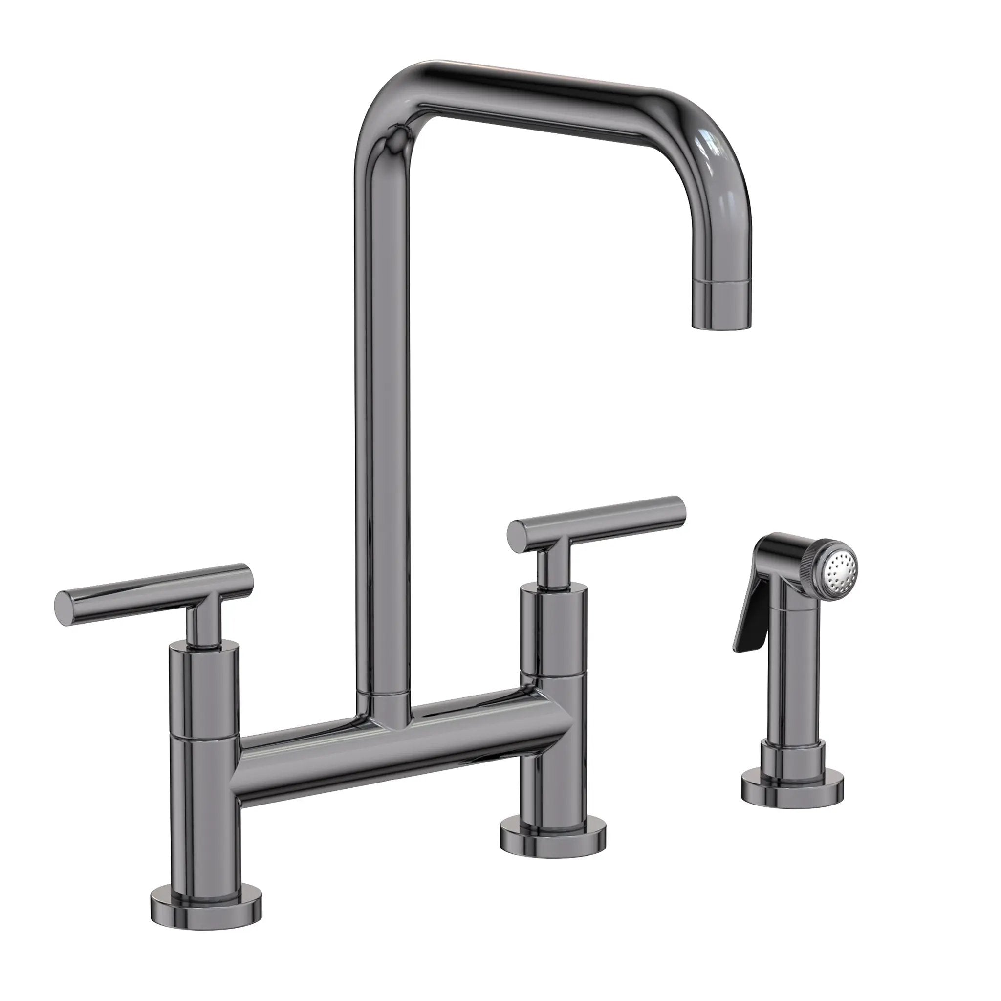 Newport Brass East Square Kitchen Bridge Faucet with Side Spray by Newport Brass