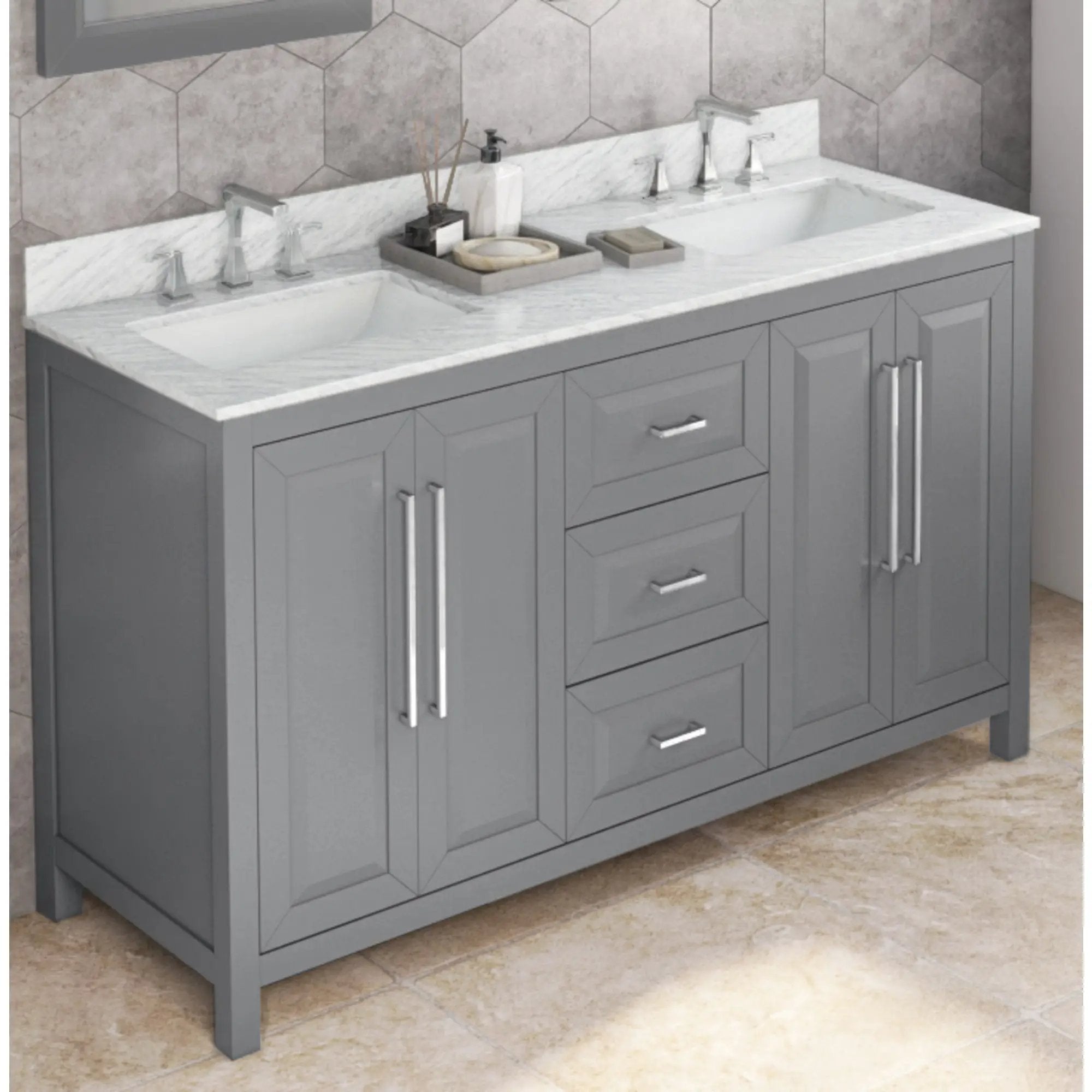 Jeffrey Alexander 60" Cade Vanity Set by Jeffrey Alexander