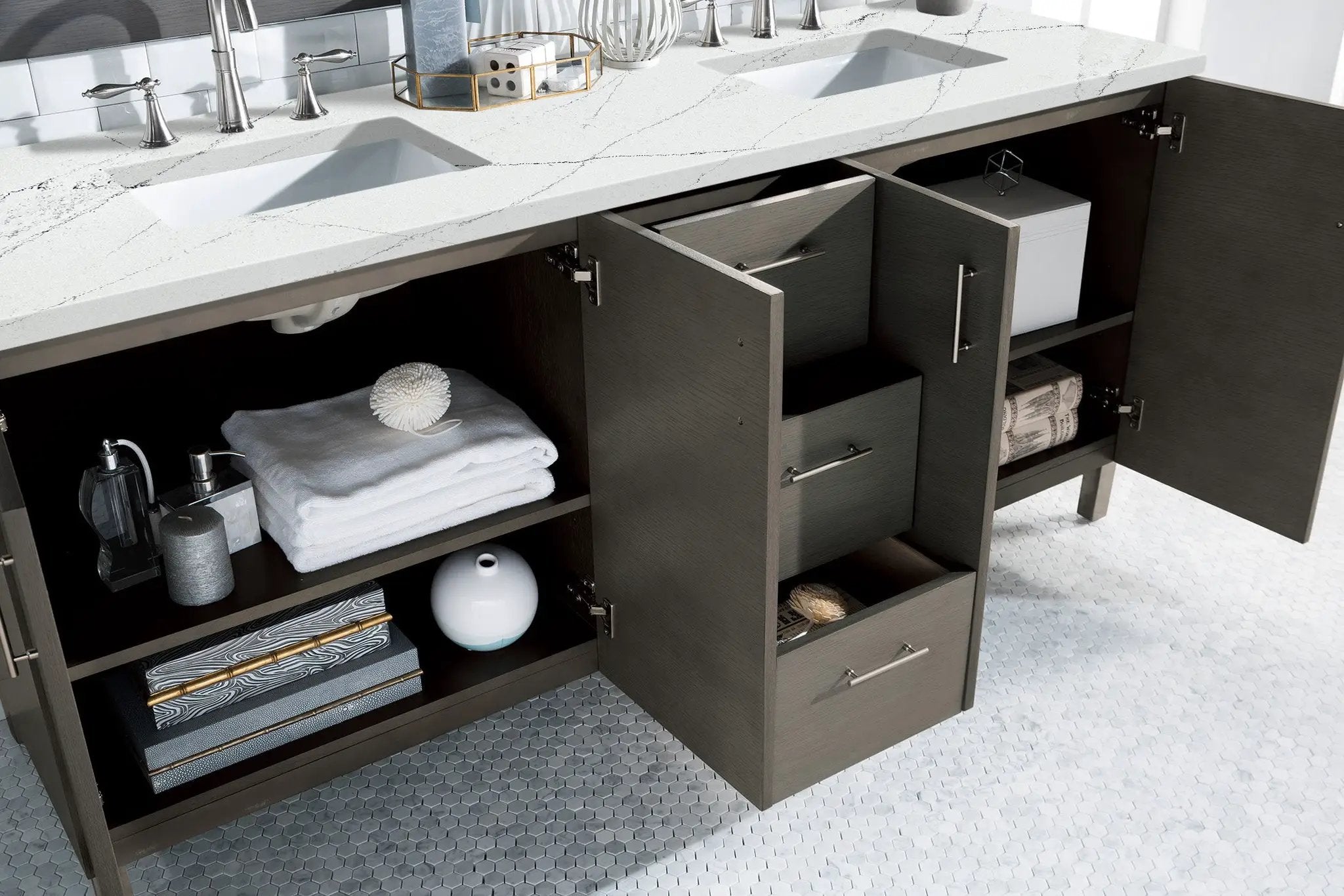 silver oak vanity