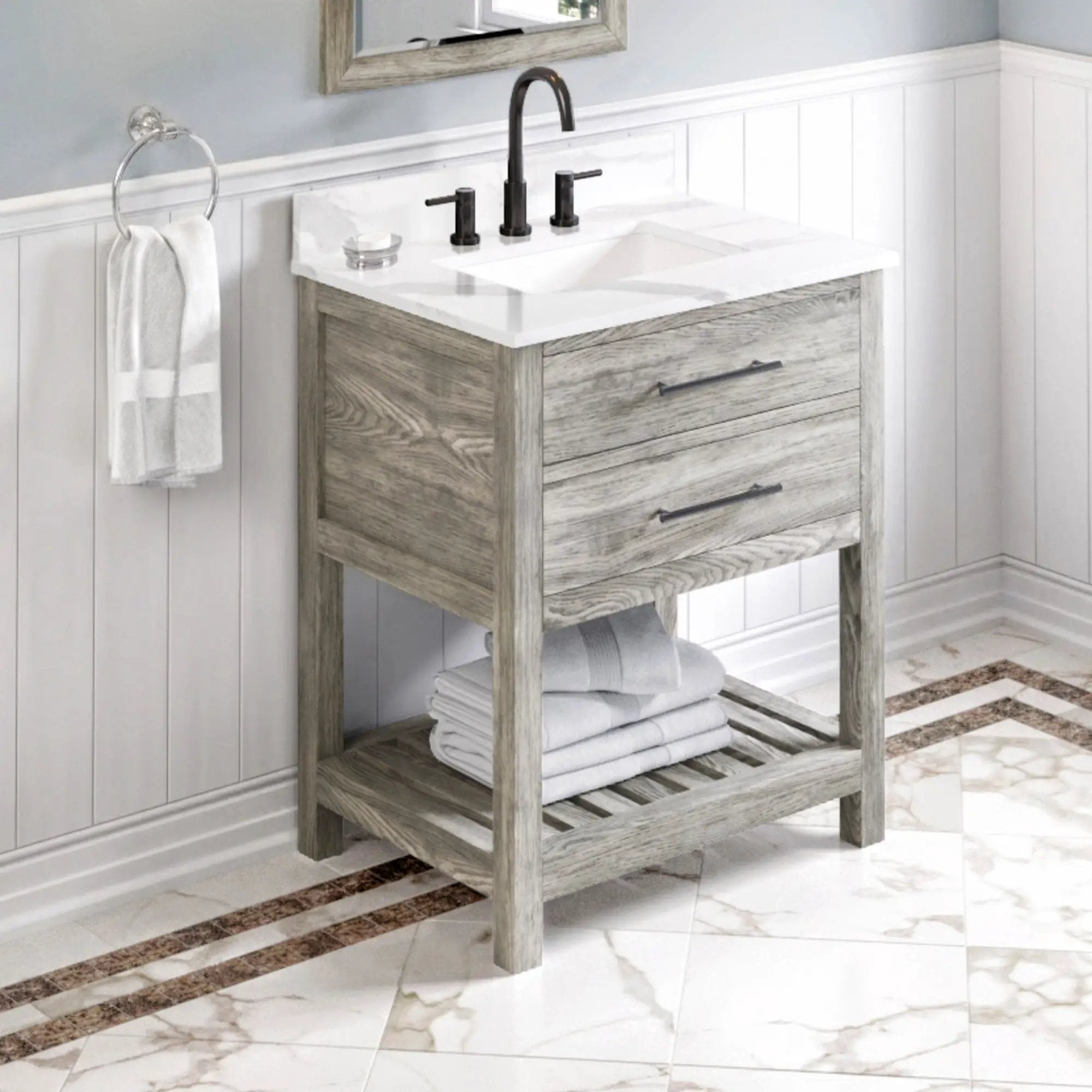 Jeffrey Alexander 30" Wavecrest Vanity Set by Jeffrey Alexander