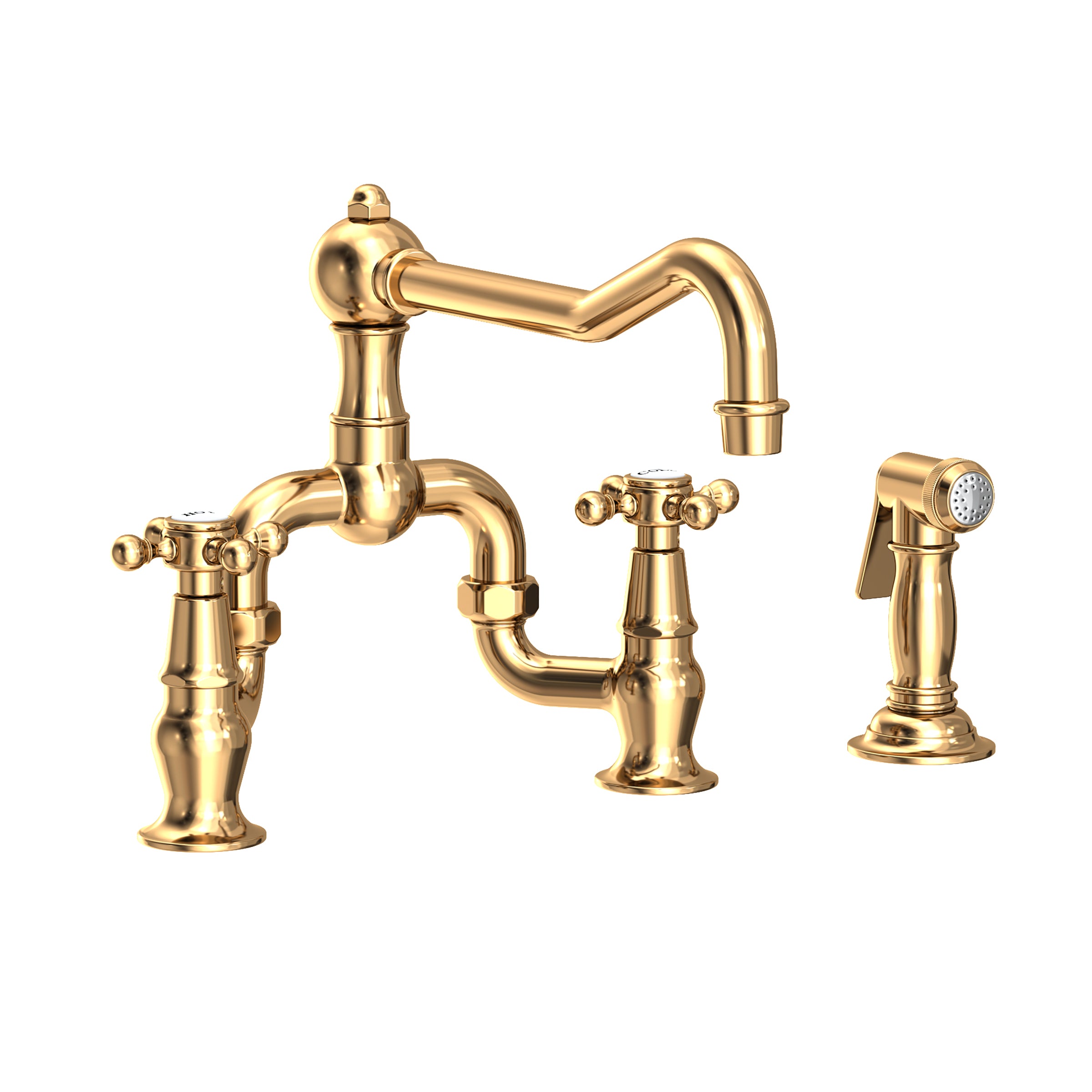 Newport Brass Chesterfield Kitchen Bridge Faucet with Side Spray