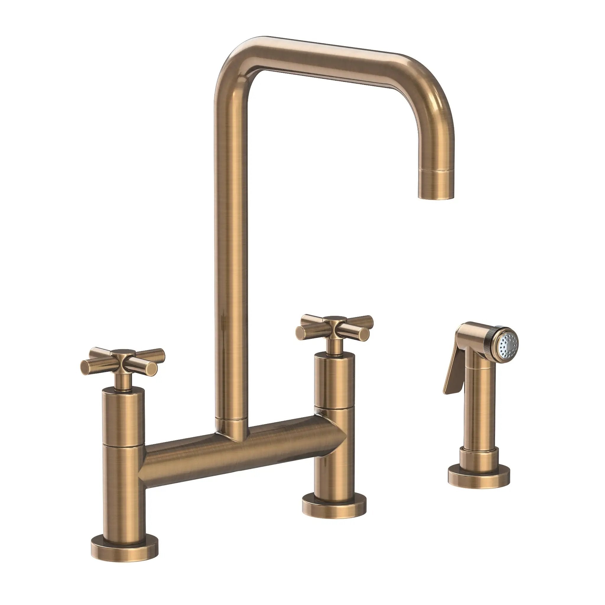 Newport Brass East Square Kitchen Bridge Faucet with Side Spray by Newport Brass