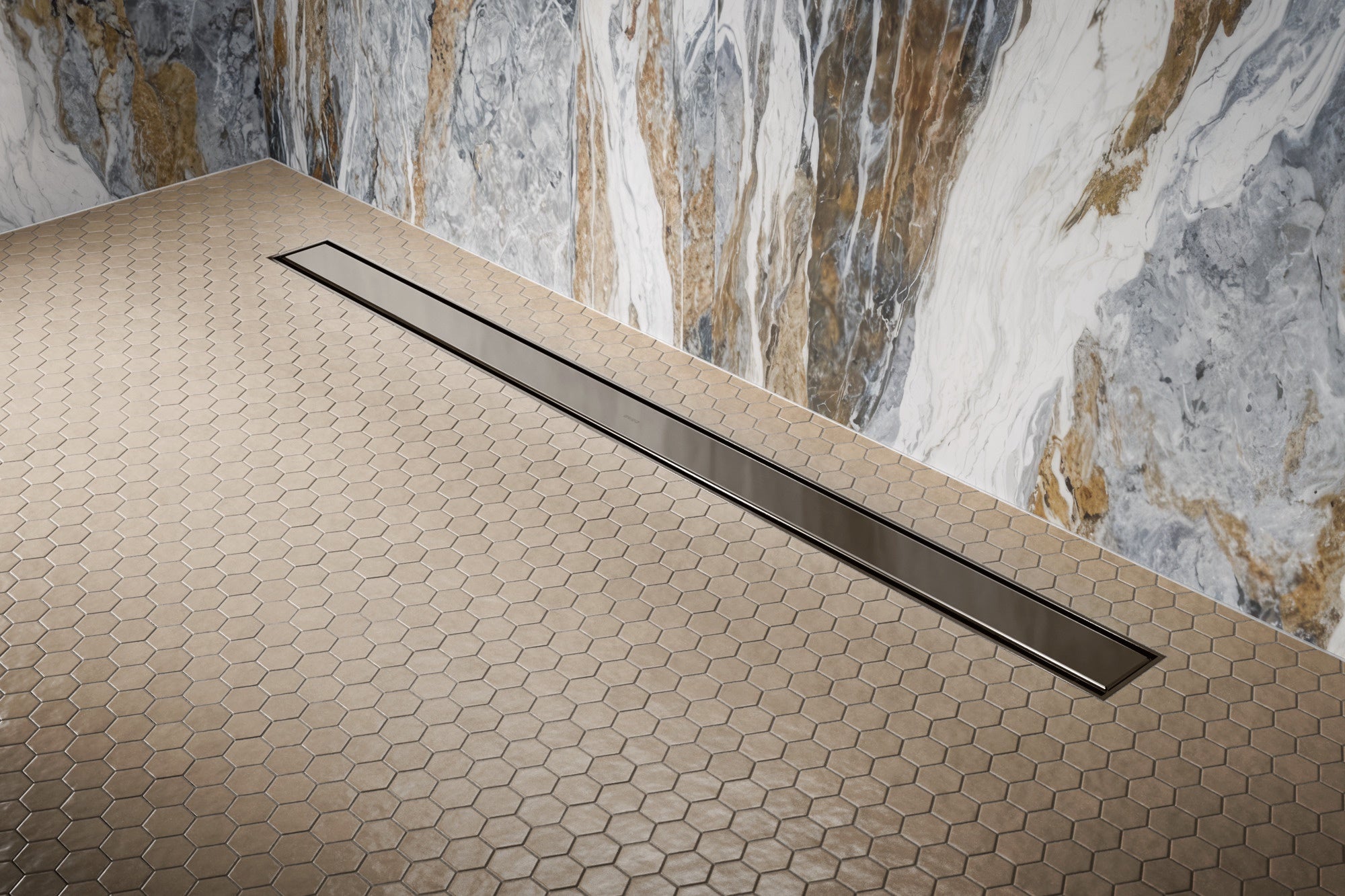 brilliance black onyx shower drain