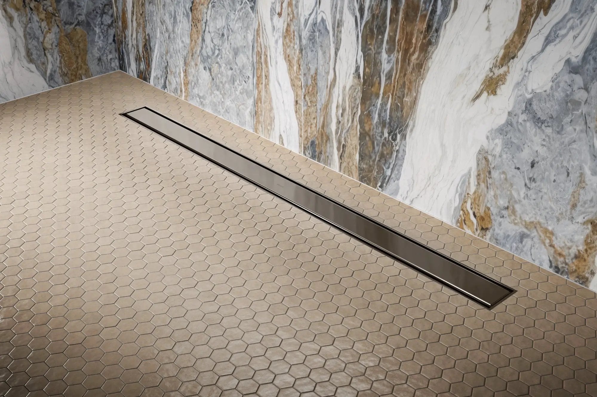 brilliance black onyx shower drain