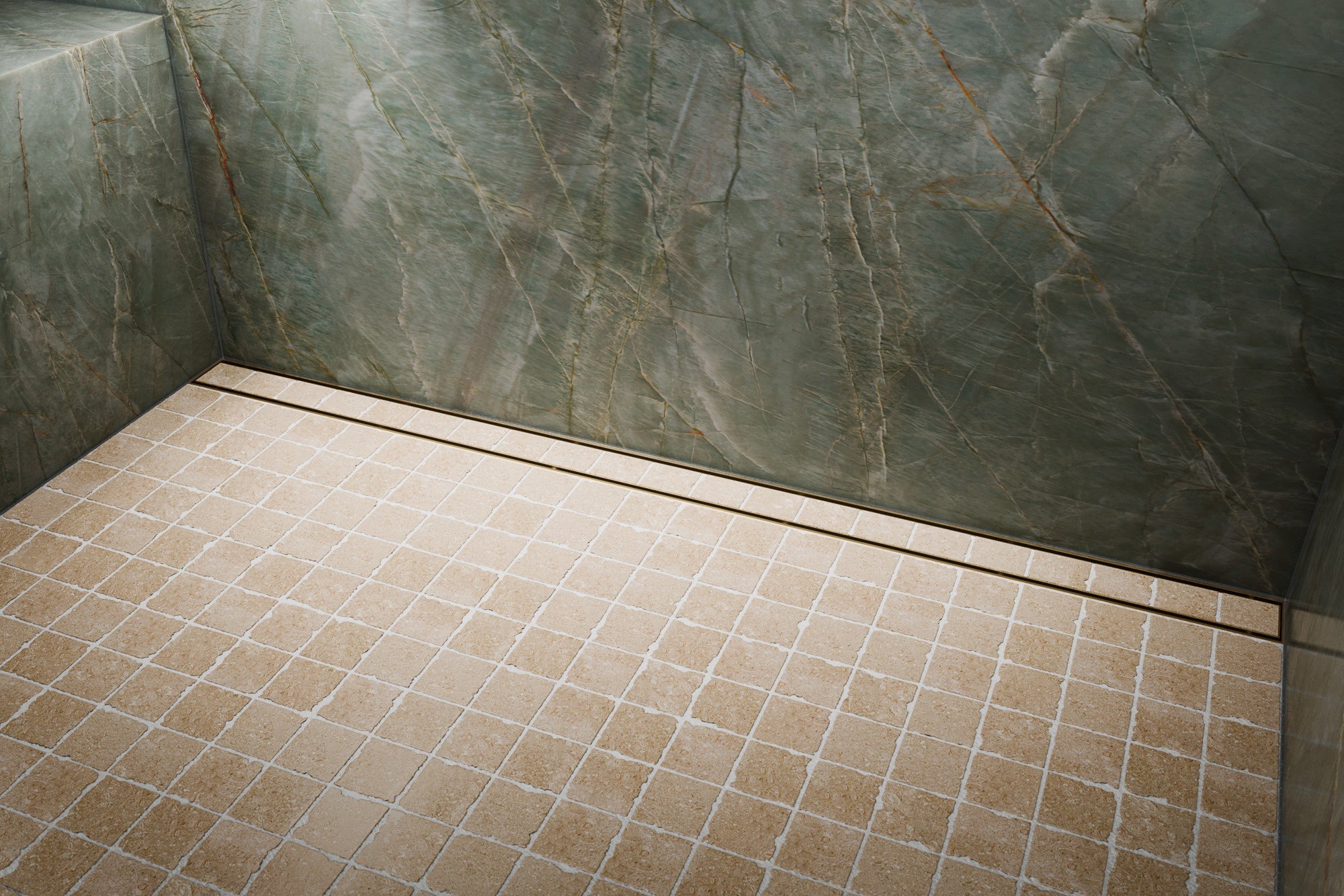 luxe gold shower drain