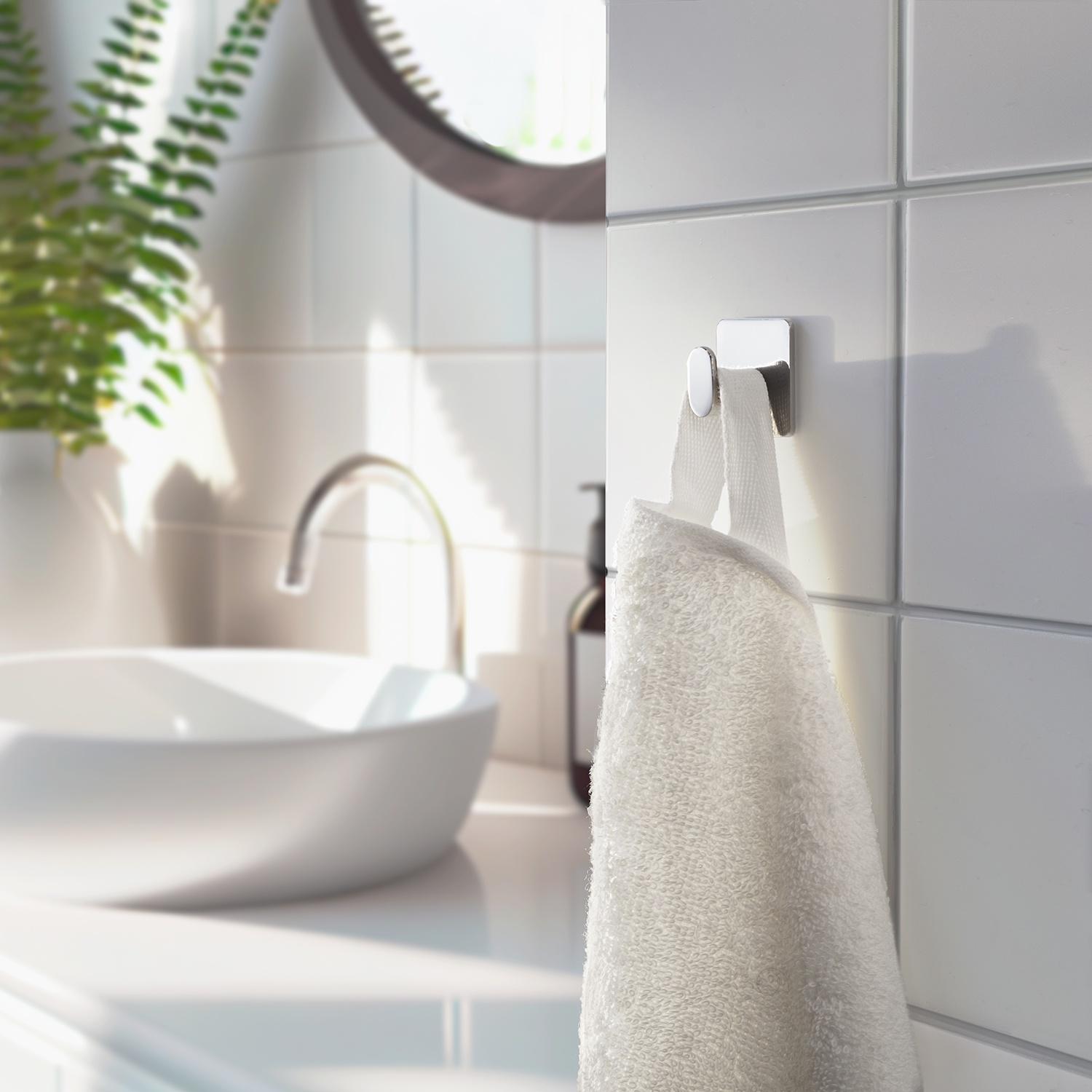 polished chrome single hook