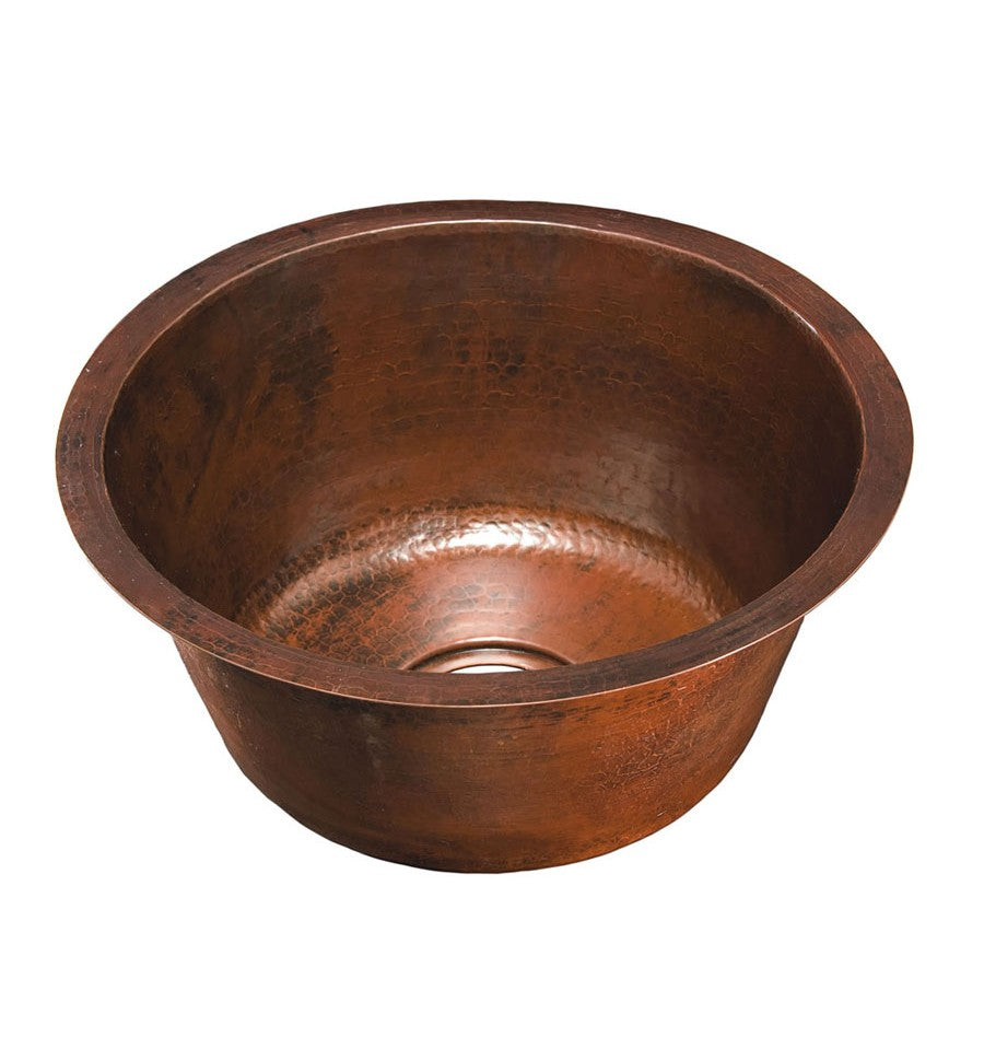aged copper hammered sink