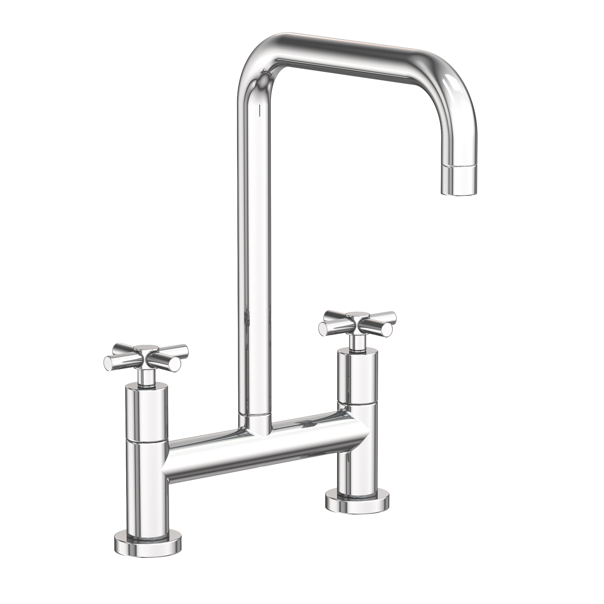 polished chrome bridge faucet