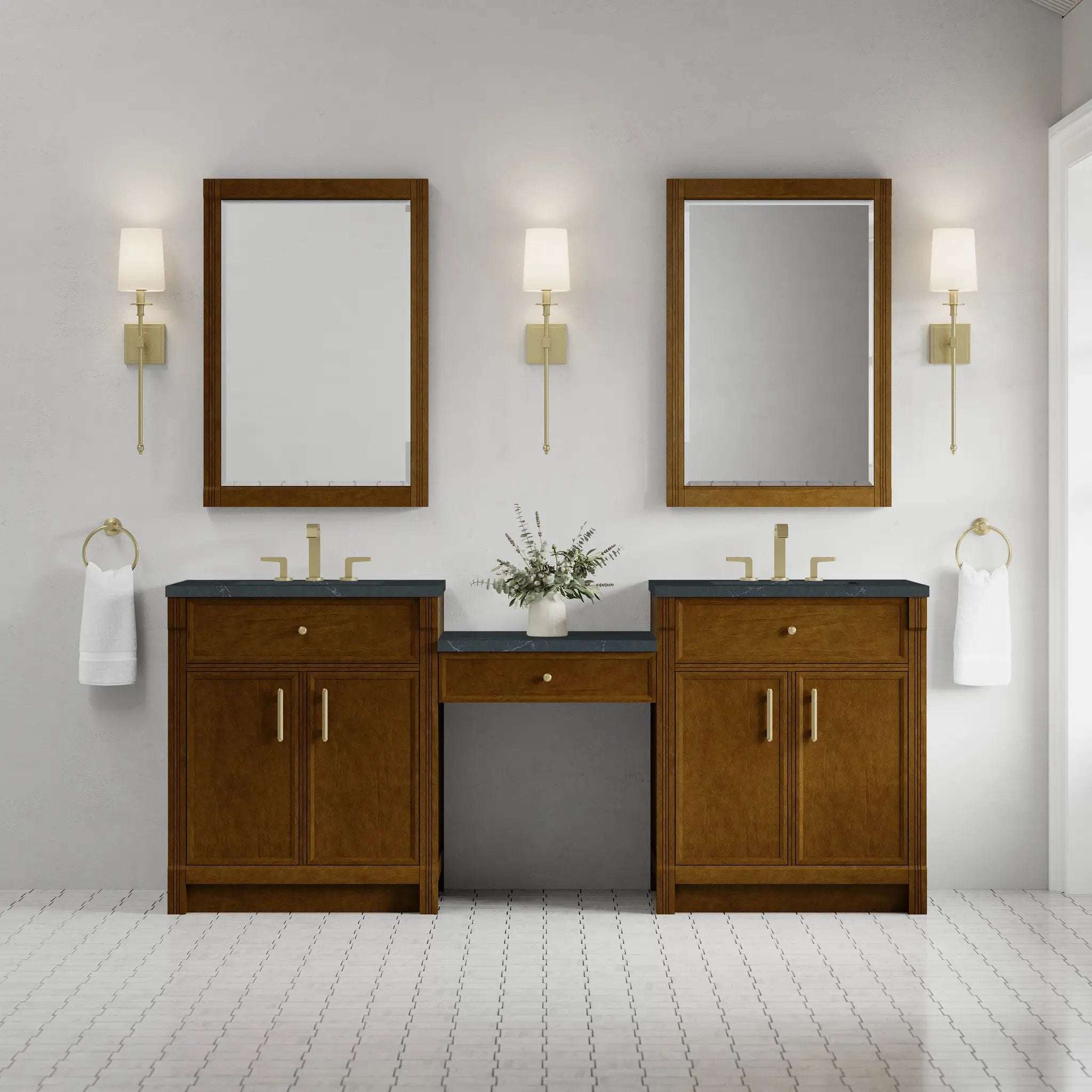 honey oak vanity